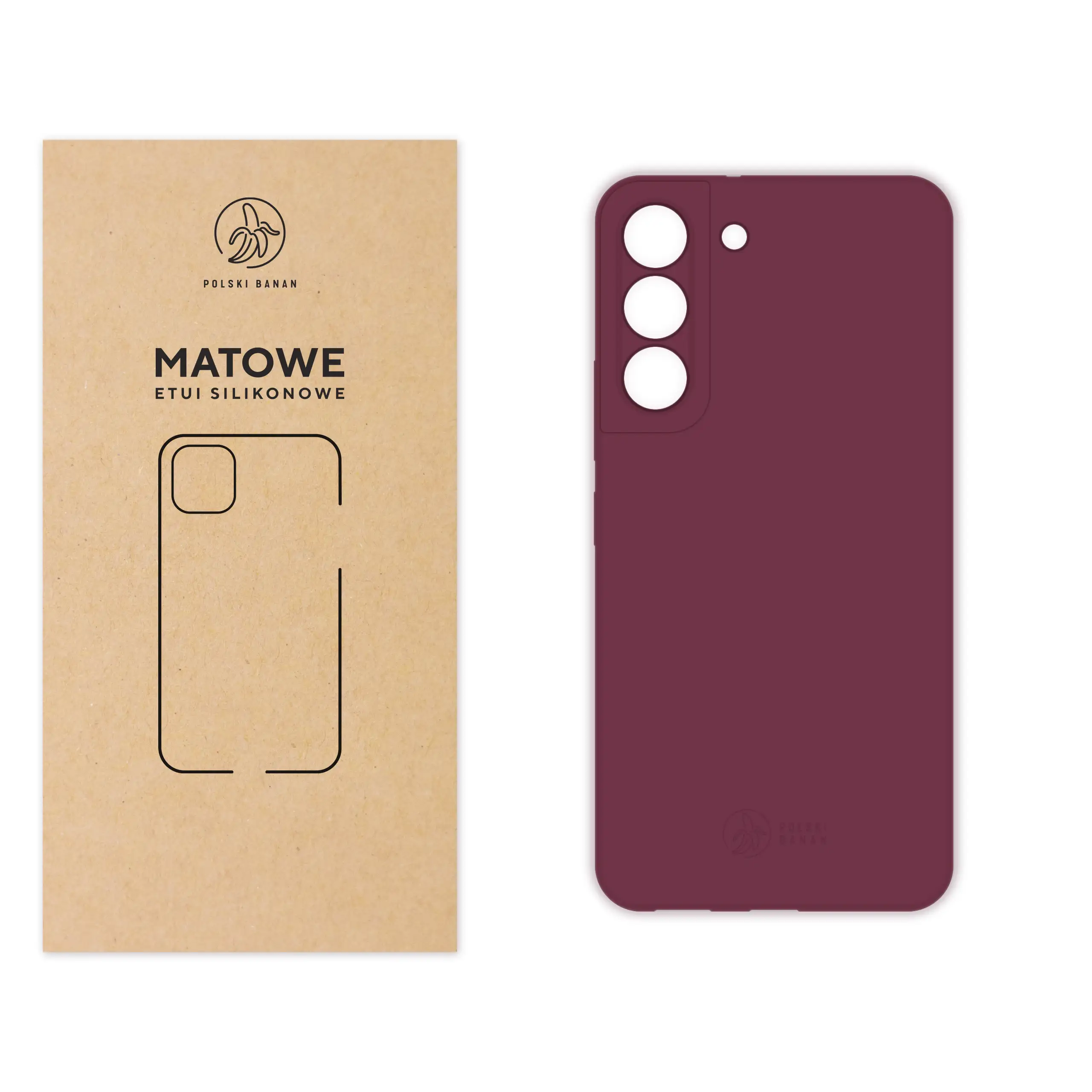 Etui silikonowe matowe wiśniowe Polski Banan do Samsung Galaxy S22