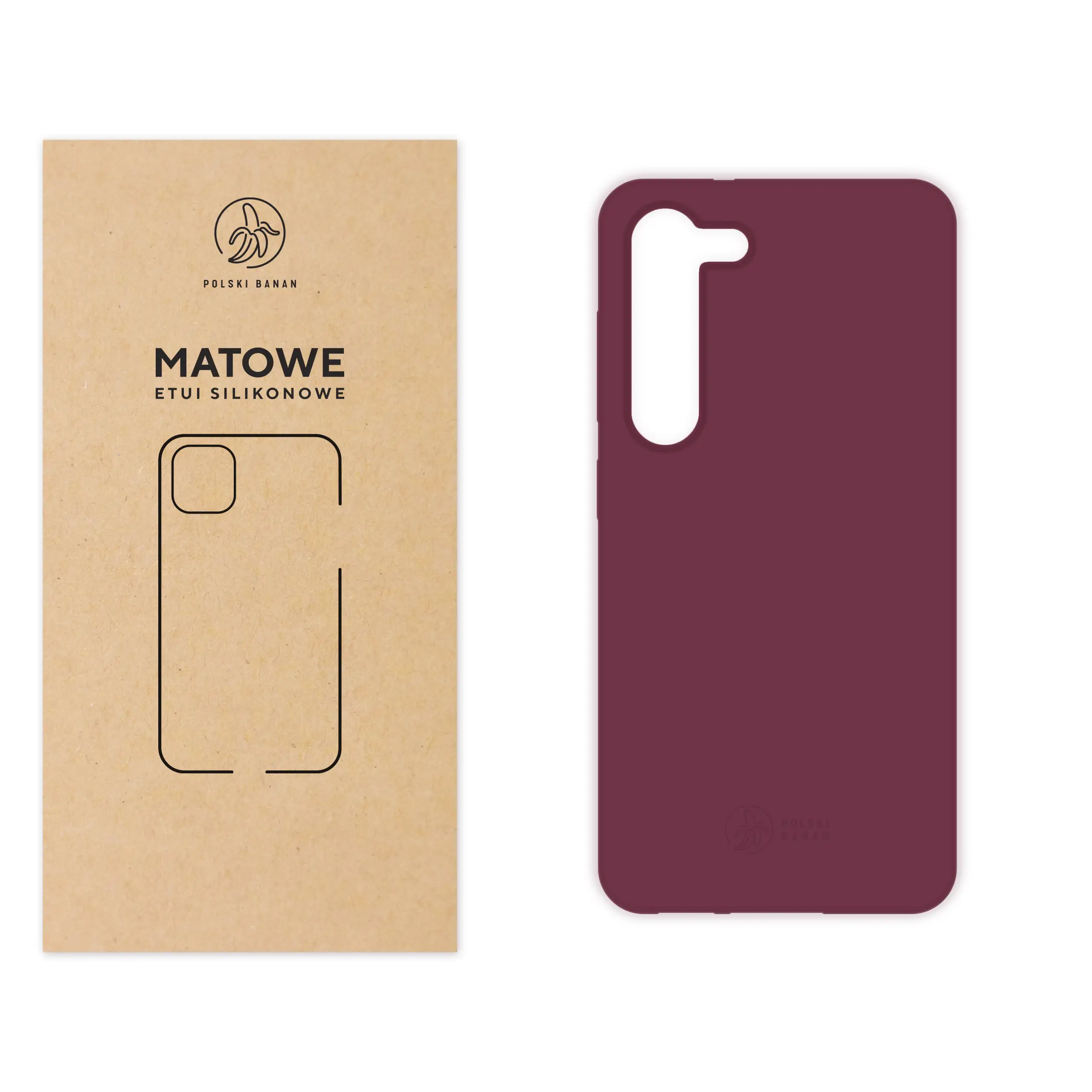 Etui silikonowe matowe wiśniowe Polski Banan do Samsung Galaxy S23