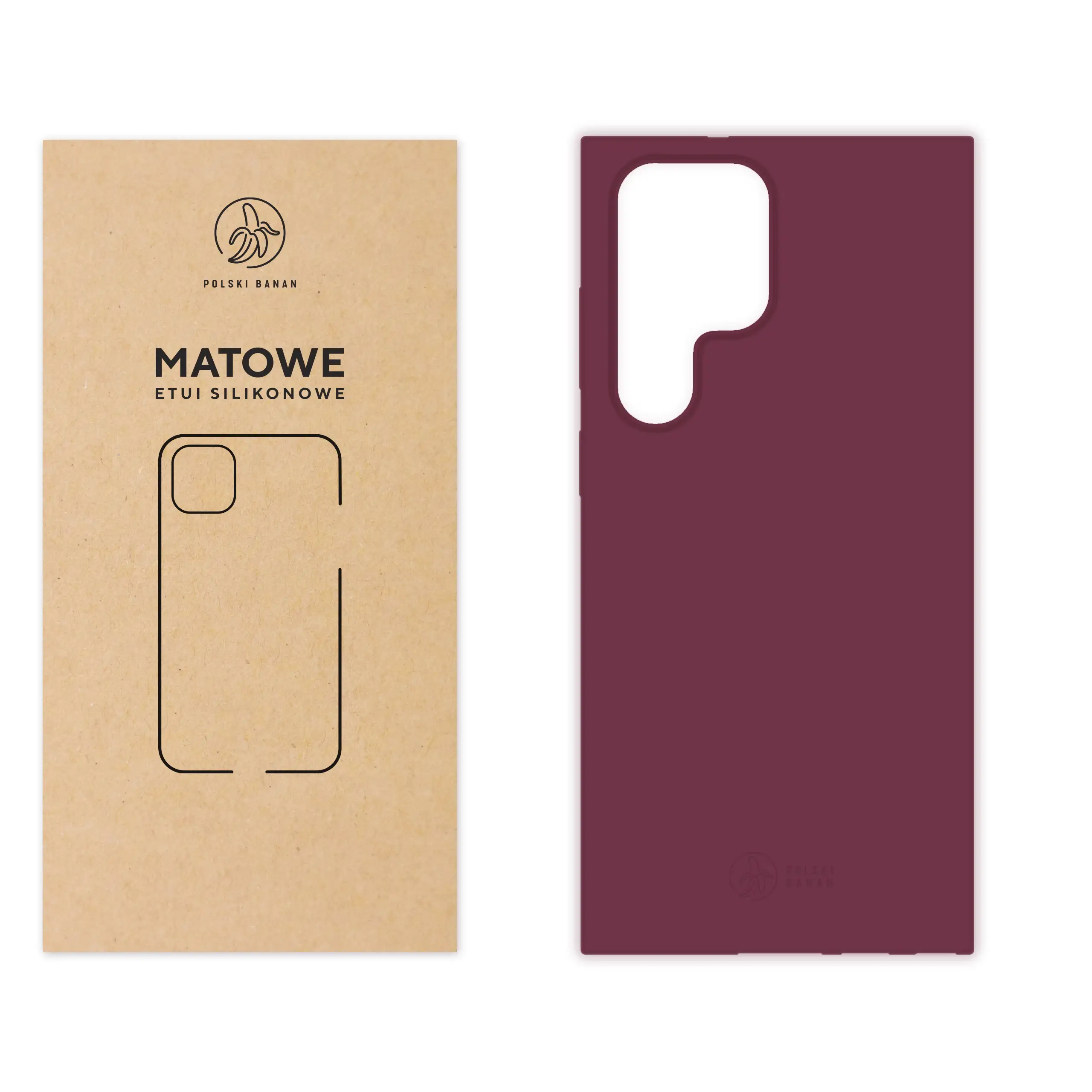 Etui silikonowe matowe wiśniowe Polski Banan do Samsung Galaxy S23 Ultra
