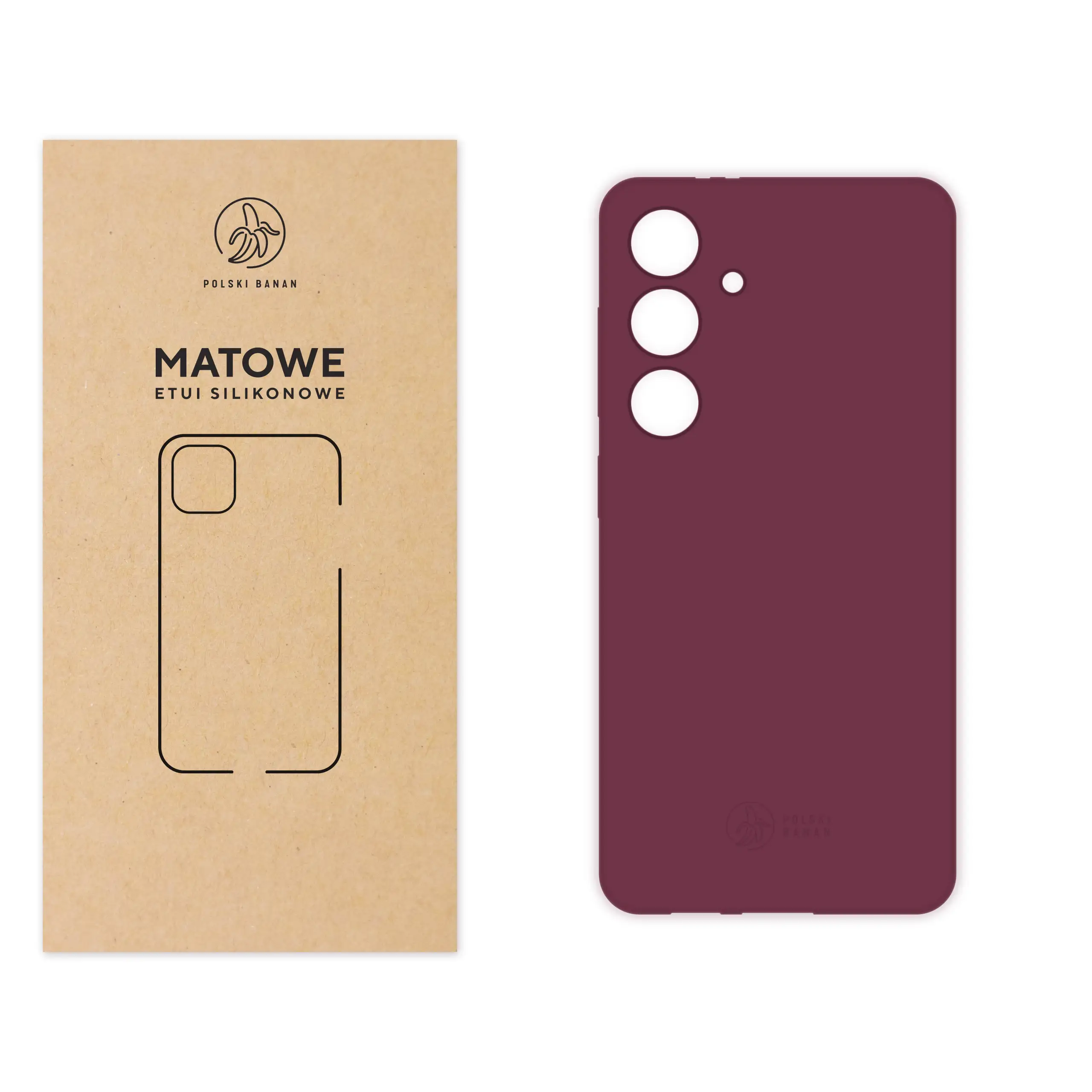 Etui silikonowe matowe wiśniowe Polski Banan do Samsung Galaxy S24