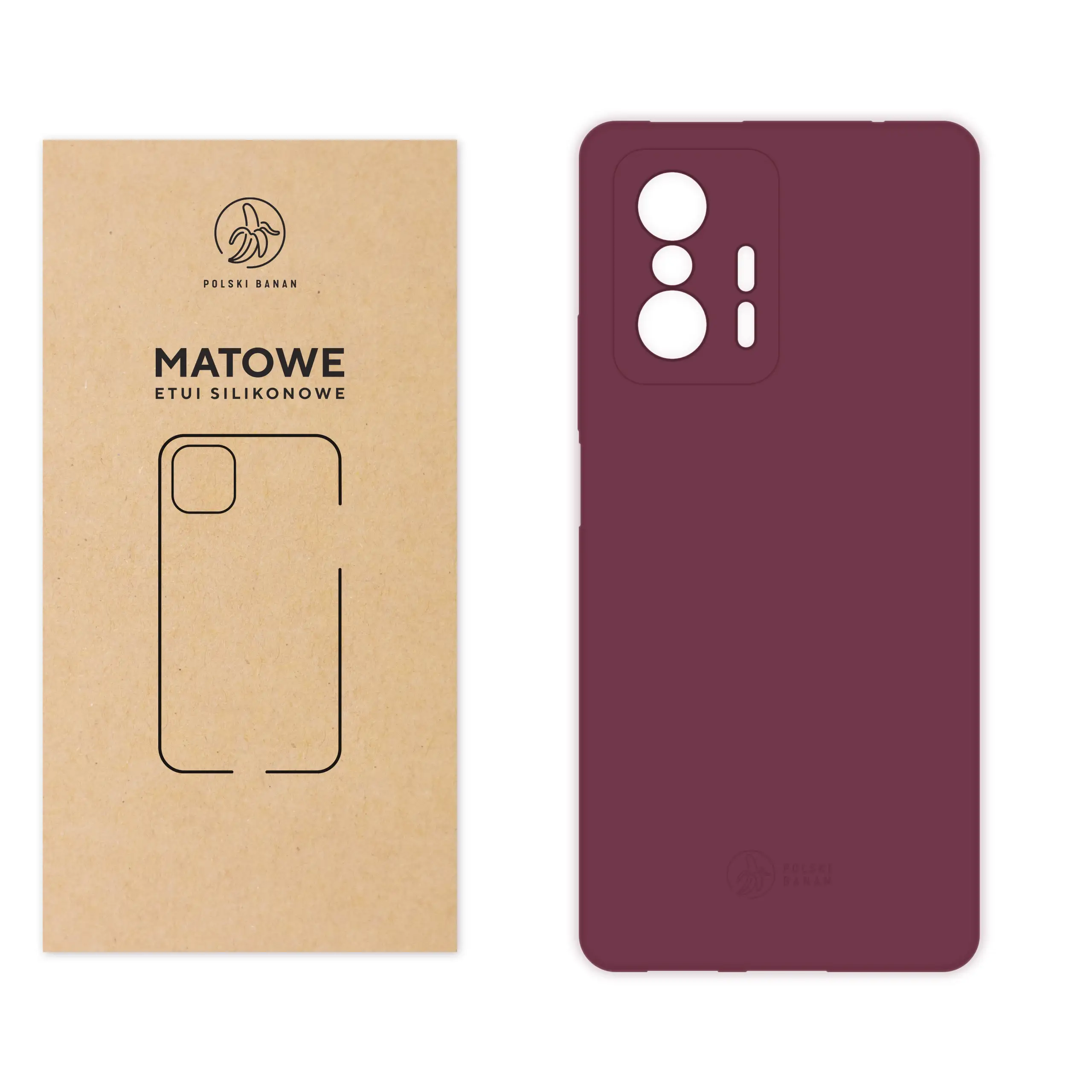 Etui silikonowe matowe wiśniowe Polski Banan do Xiaomi 11T / Pro
