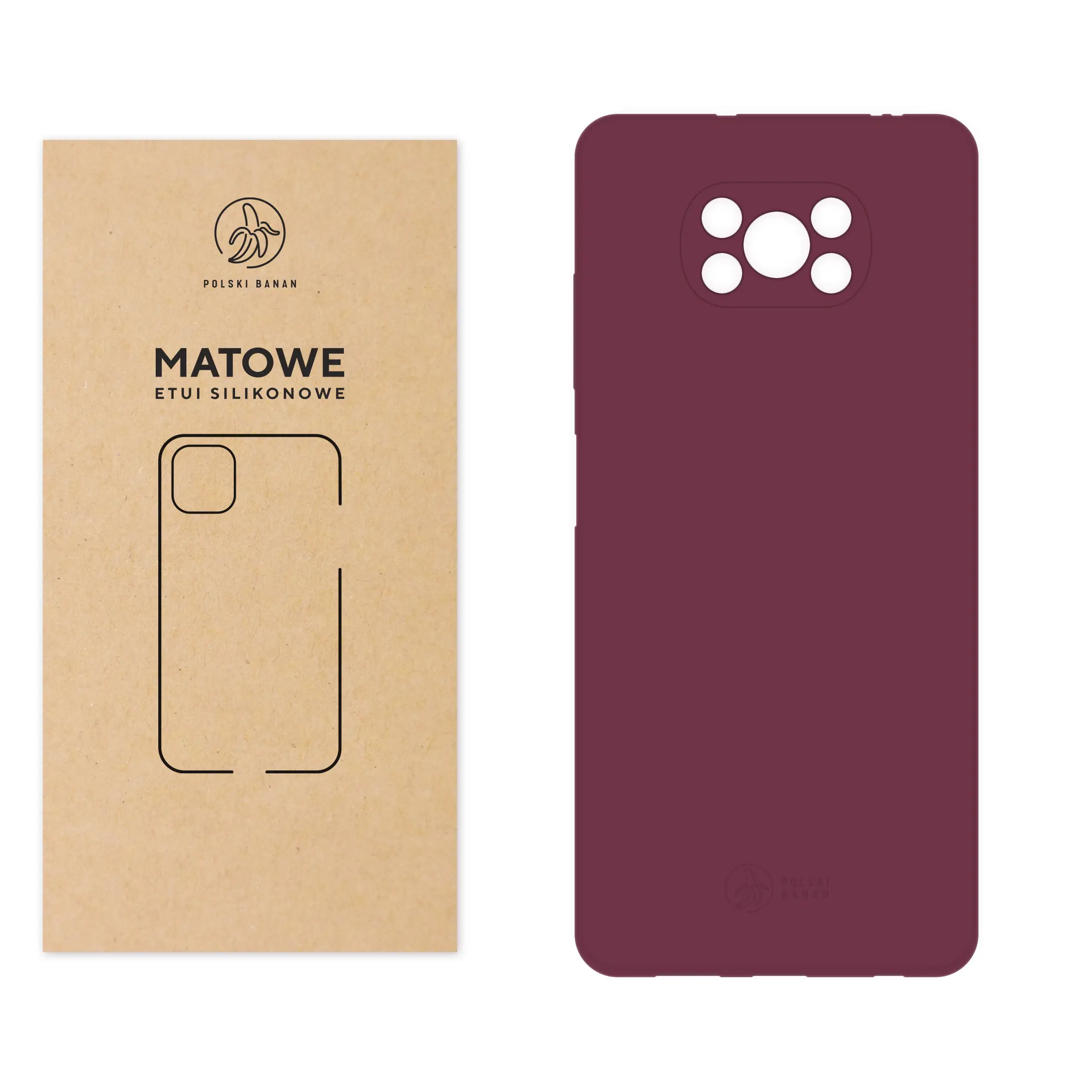 Etui silikonowe matowe wiśniowe Polski Banan do Xiaomi POCO X3 NFC / X3 Pro