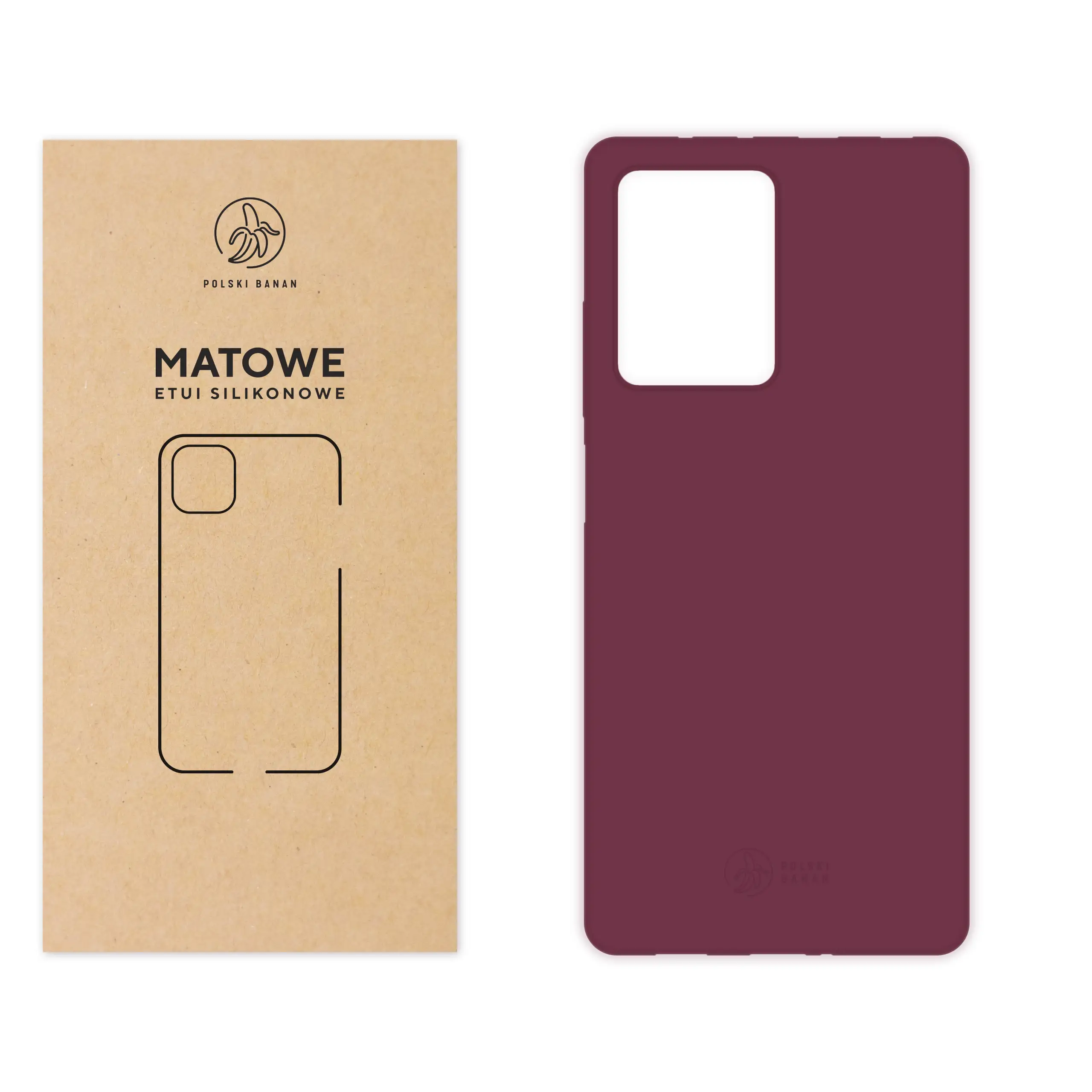 Etui silikonowe matowe wiśniowe Polski Banan do Xiaomi Redmi Note 12 Pro