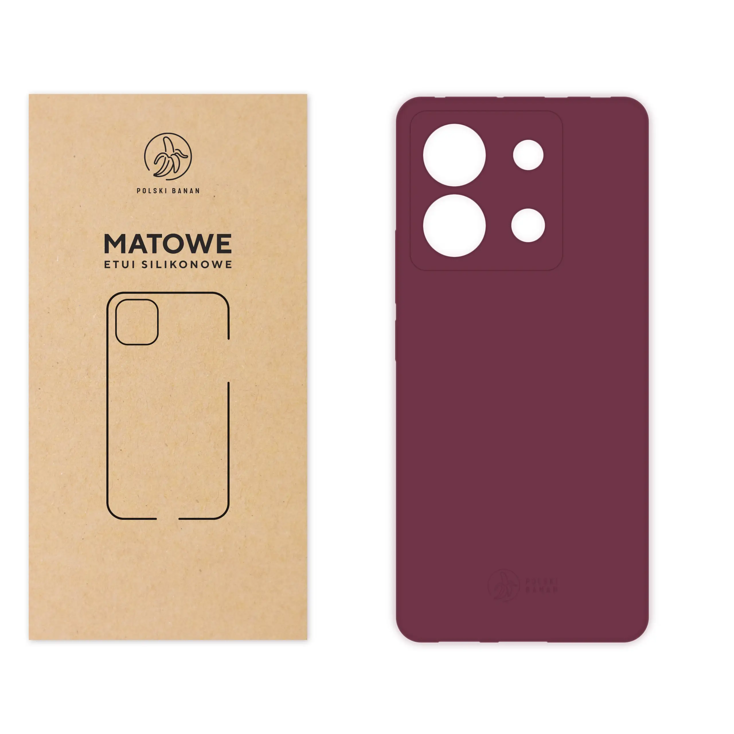 Etui silikonowe matowe wiśniowe Polski Banan do Xiaomi Redmi Note 13 Pro 5G