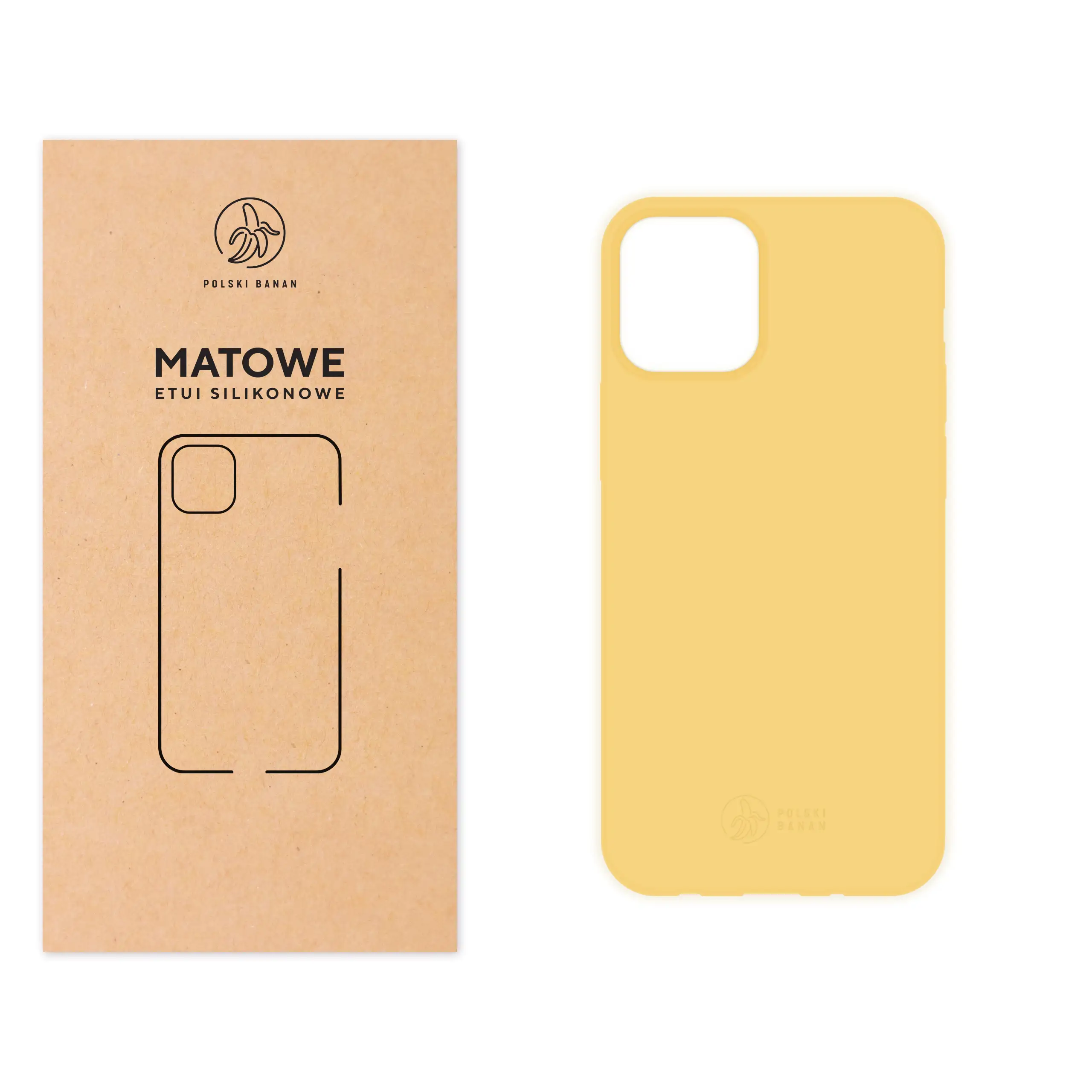 Etui silikonowe matowe żółte Polski Banan do Apple iPhone 12 mini