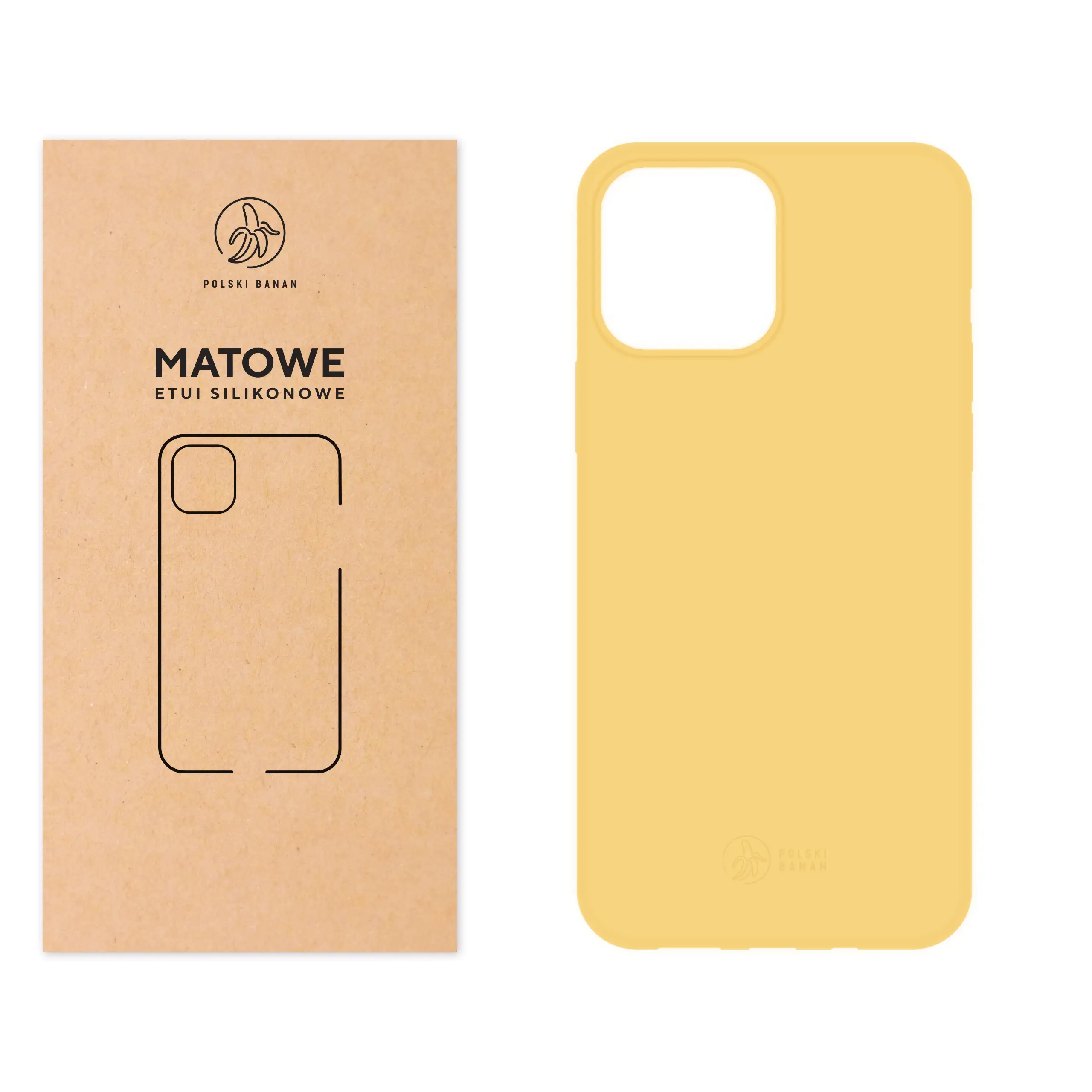 Etui silikonowe matowe żółte Polski Banan do Apple iPhone 13 Pro Max