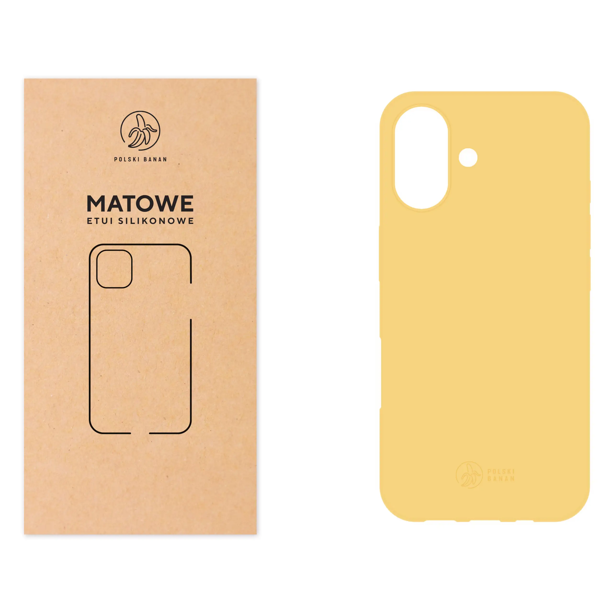 Etui silikonowe matowe żółte Polski Banan do Apple iPhone 16
