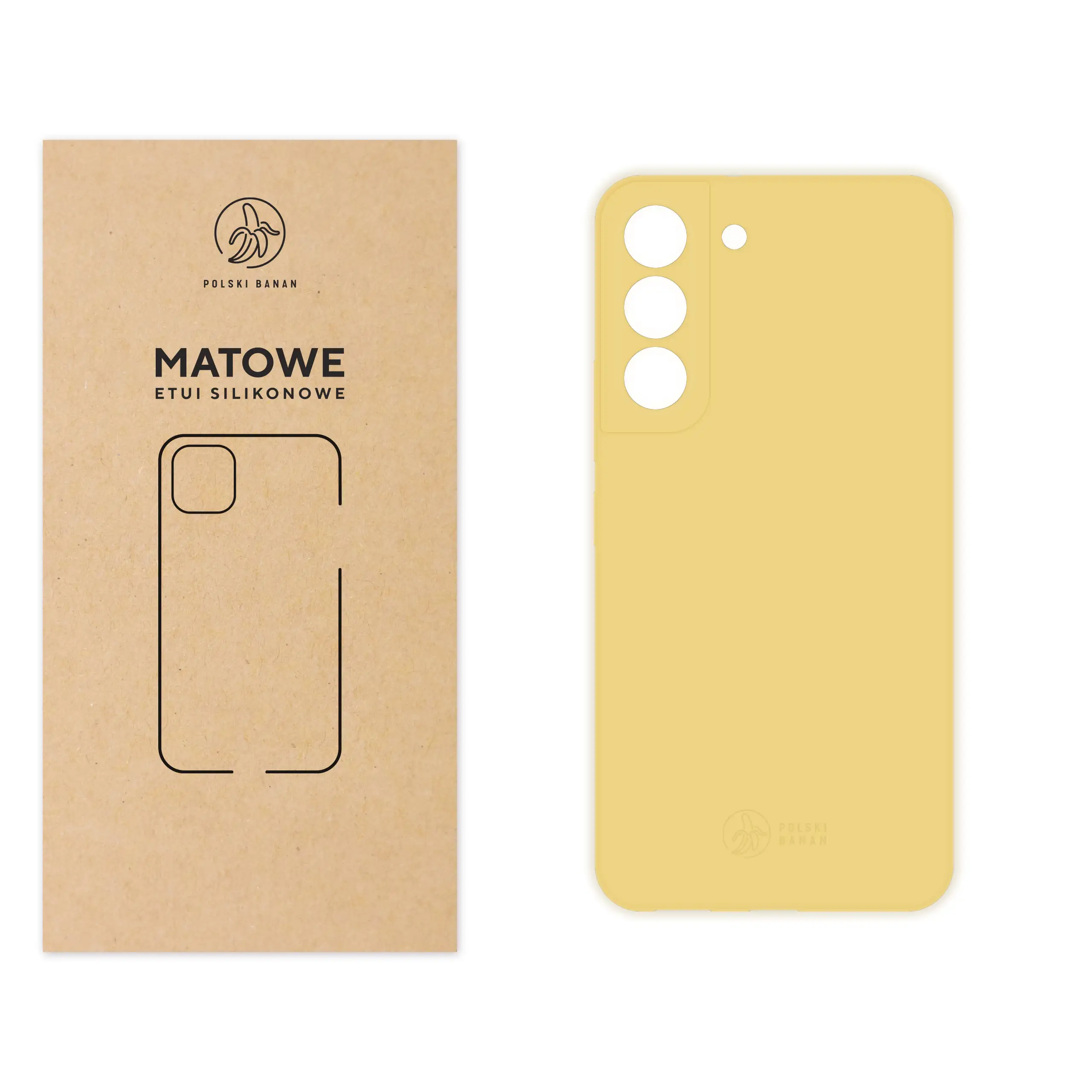 Etui silikonowe matowe żółte Polski Banan do Samsung Galaxy S22