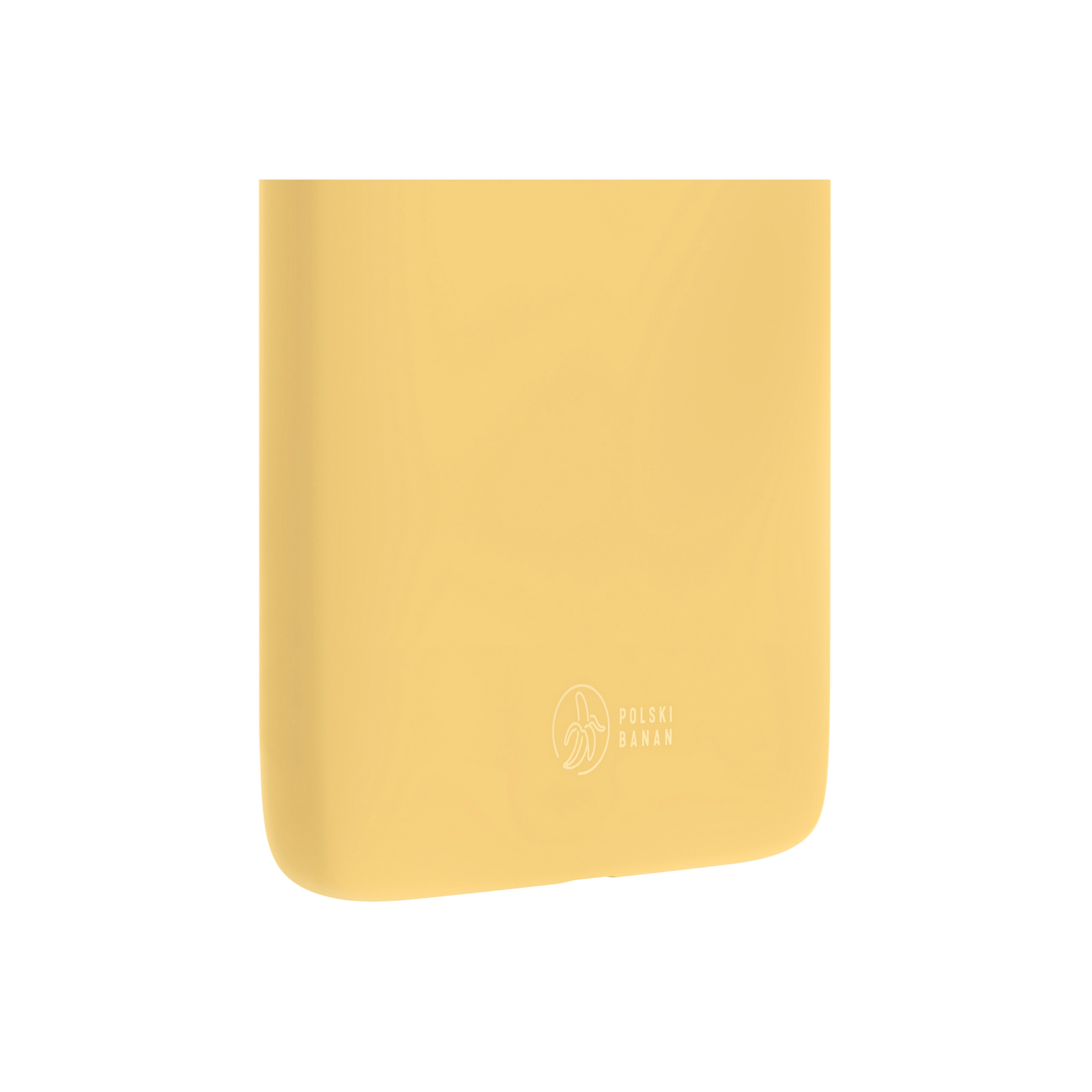 Etui silikonowe matowe żółte Polski Banan z widocznym logo producenta na zewnątrz
