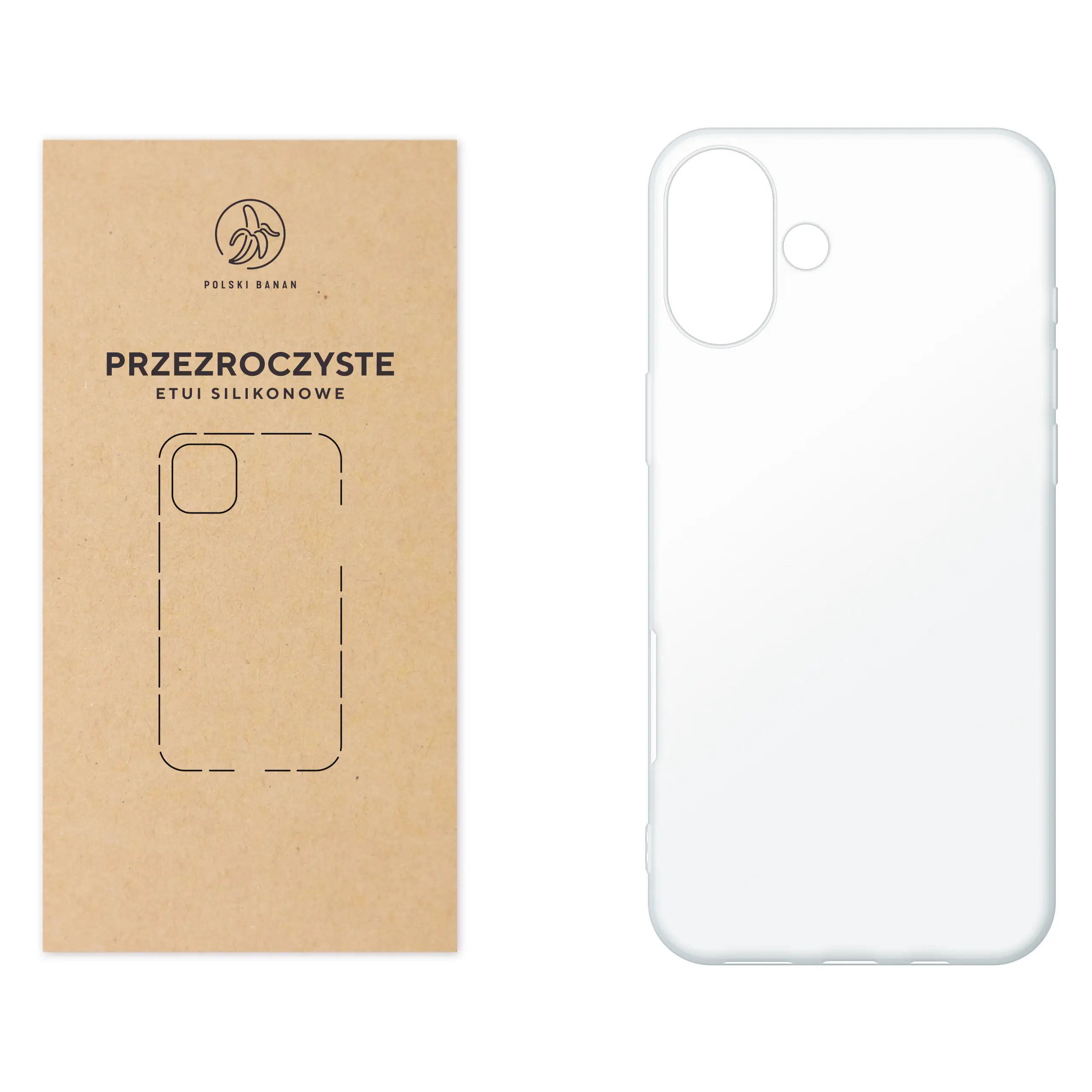 Etui silikonowe przezroczyste Polski Banan do Apple iPhone 16 Plus