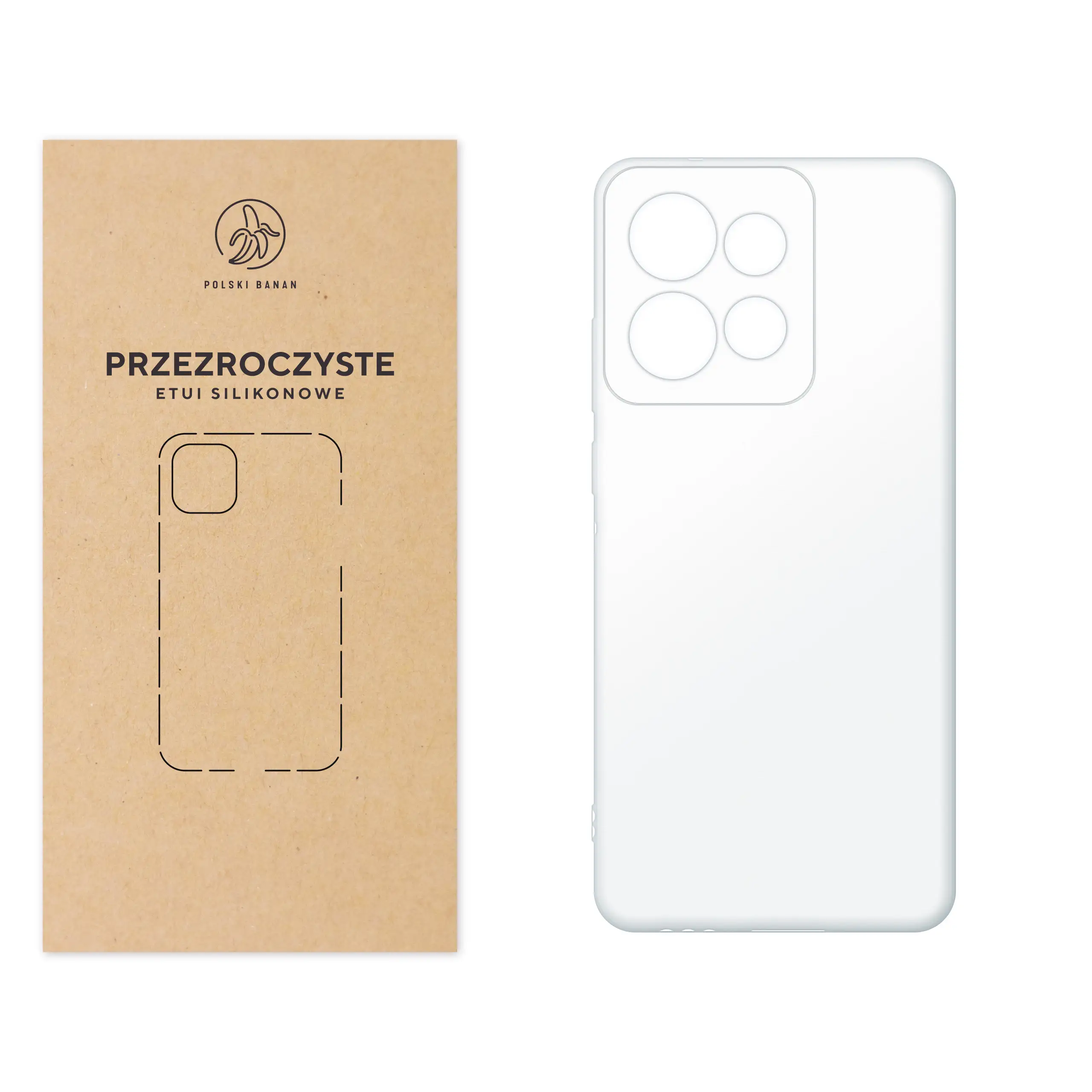 Etui silikonowe przezroczyste Polski Banan do Motorola Edge 50 Neo