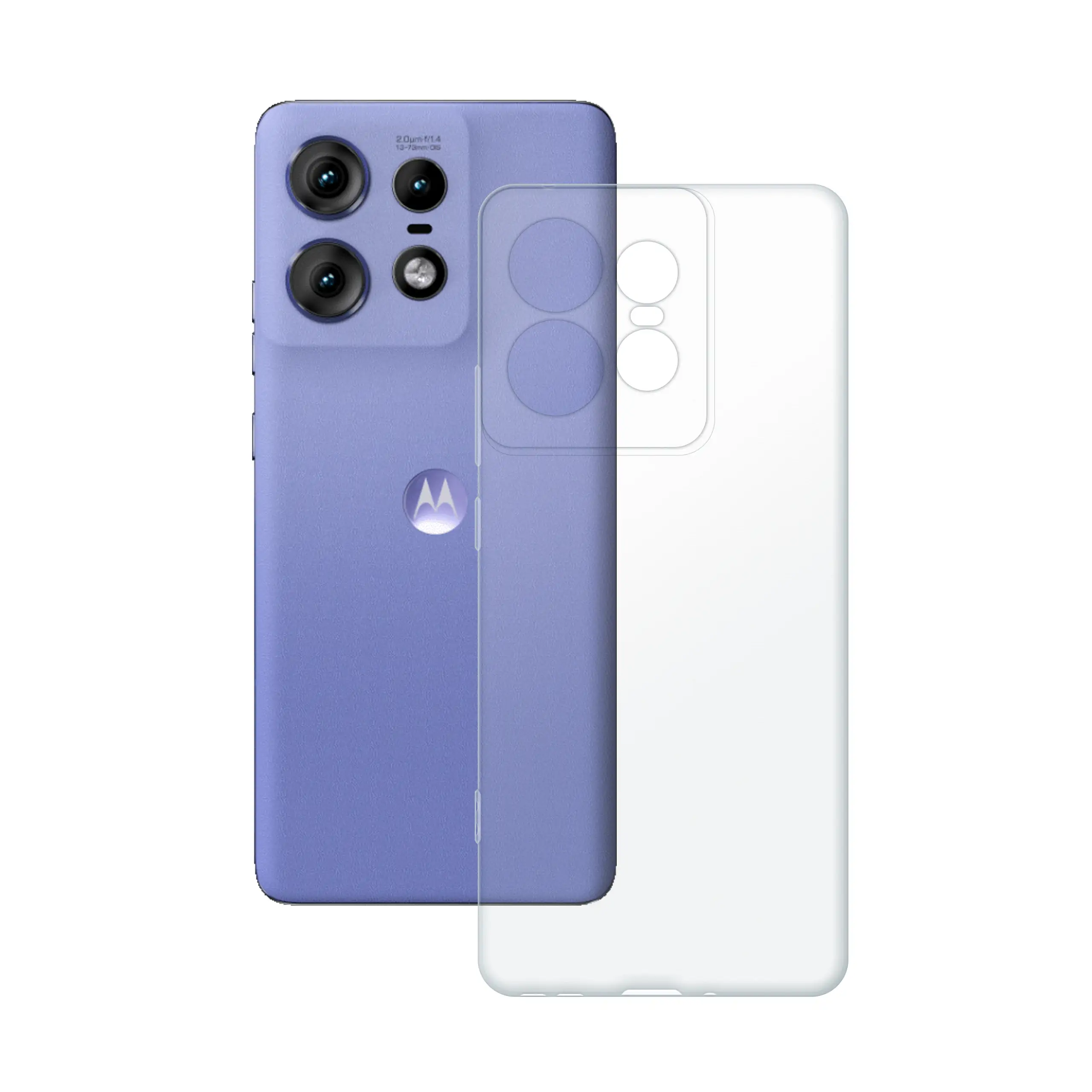 Etui silikonowe przezroczyste Polski Banan obok telefonu Motorola Edge 50 Pro