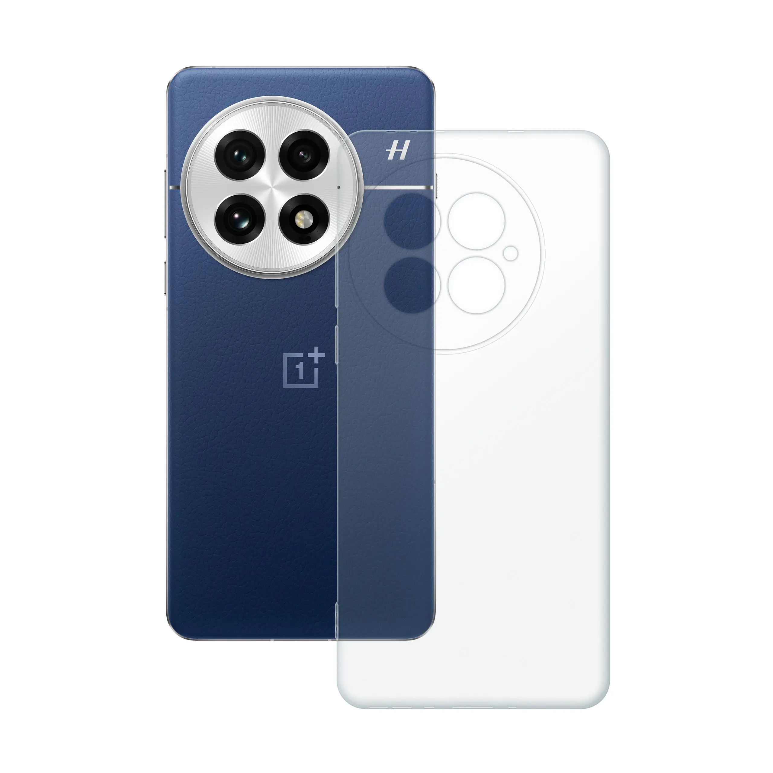 Etui silikonowe przezroczyste Polski Banan obok telefonu OnePlus 13