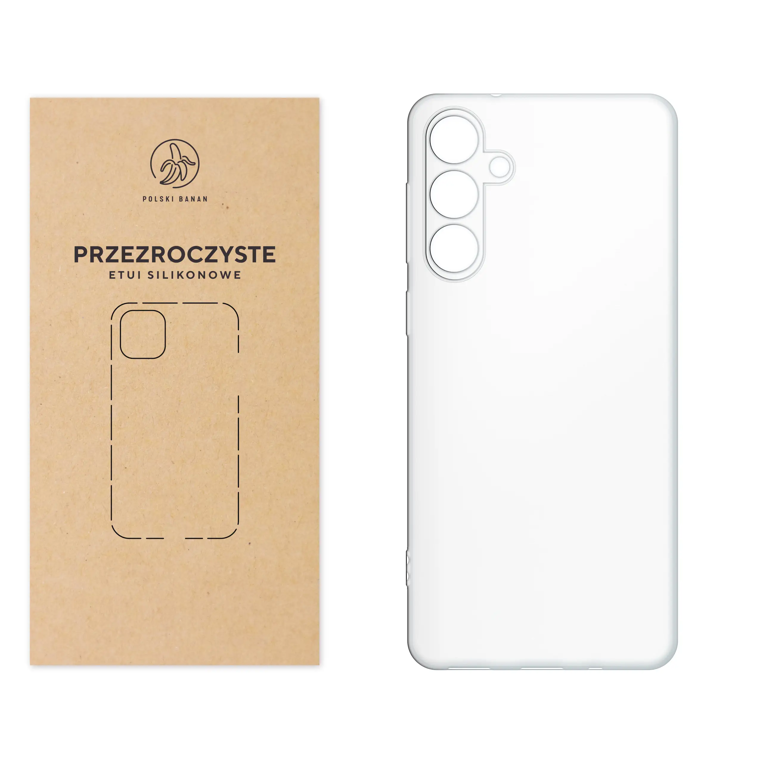 Etui silikonowe przezroczyste Polski Banan do Samsung Galaxy M55 5G
