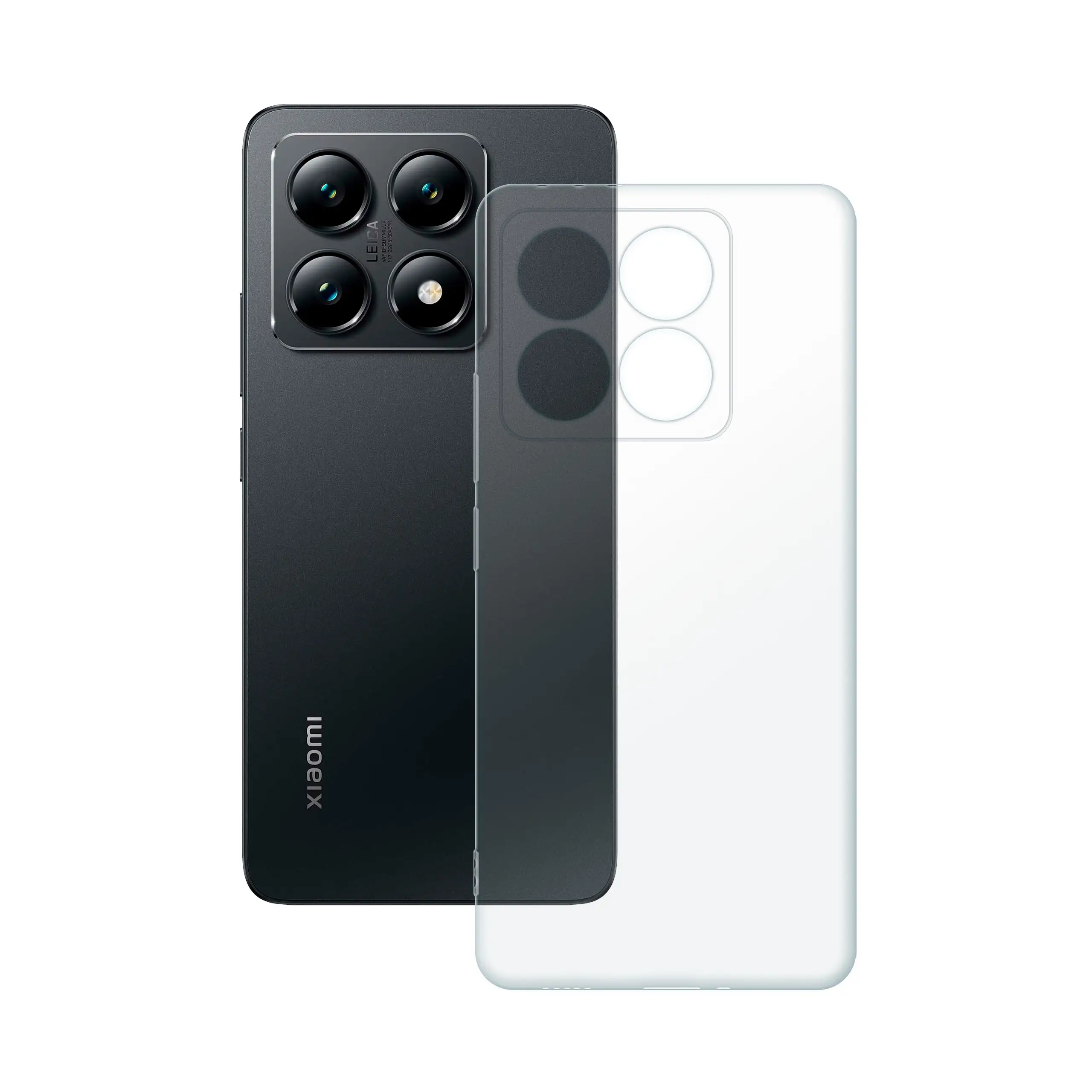 Etui silikonowe przezroczyste Polski Banan obok telefonu Xiaomi 14T