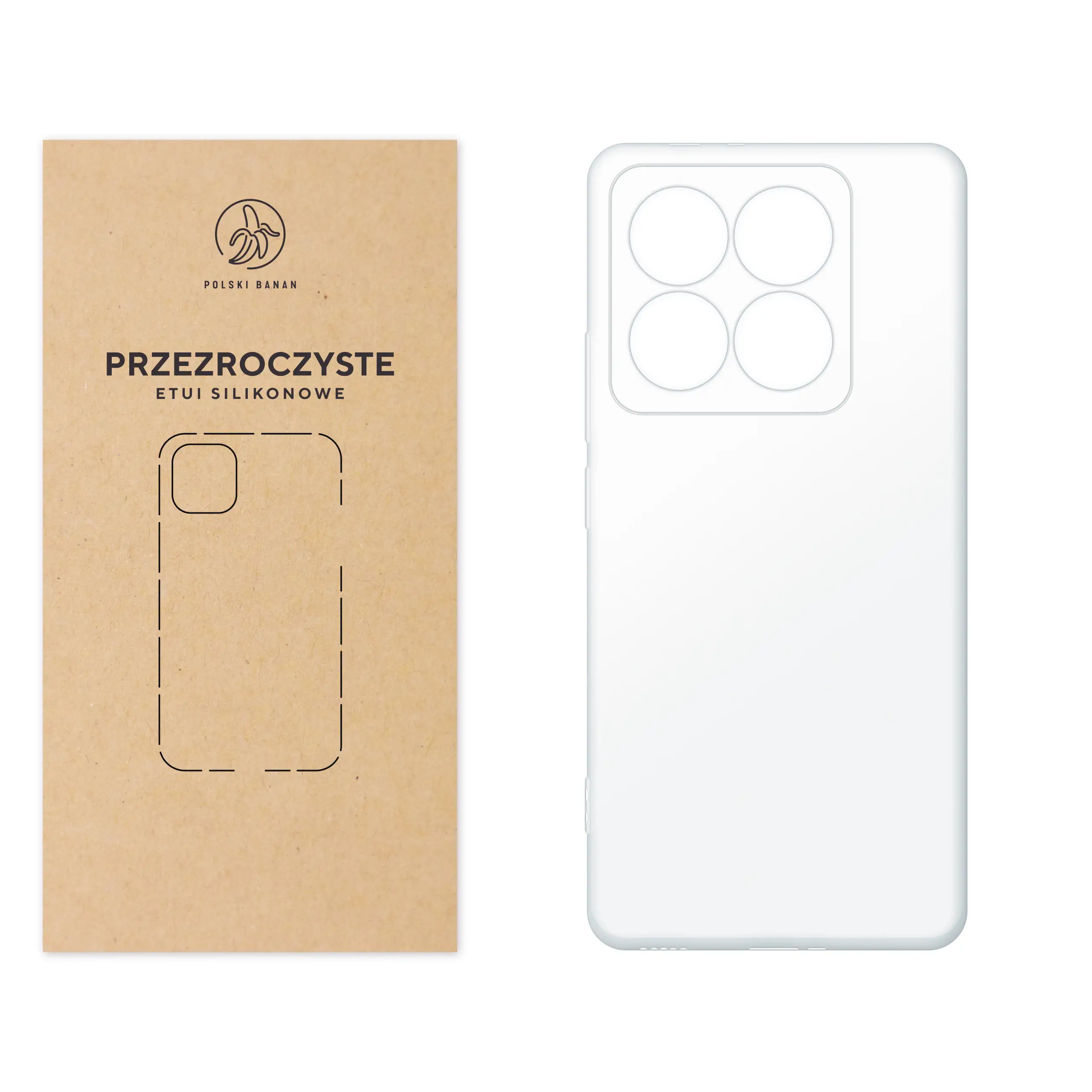 Etui silikonowe przezroczyste Polski Banan do Xiaomi 14T Pro