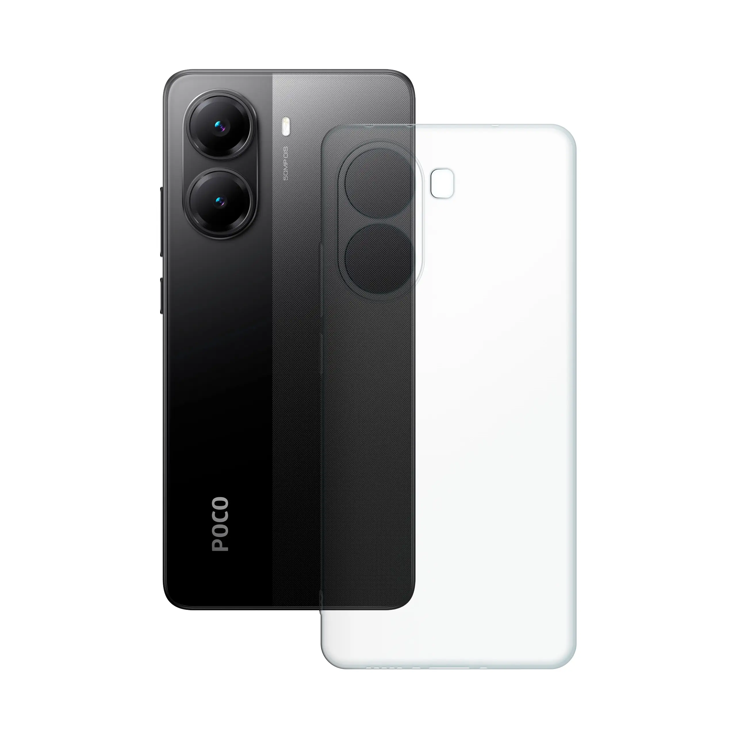 Etui silikonowe przezroczyste Polski Banan obok telefonu Xiaomi POCO X7 Pro 5G