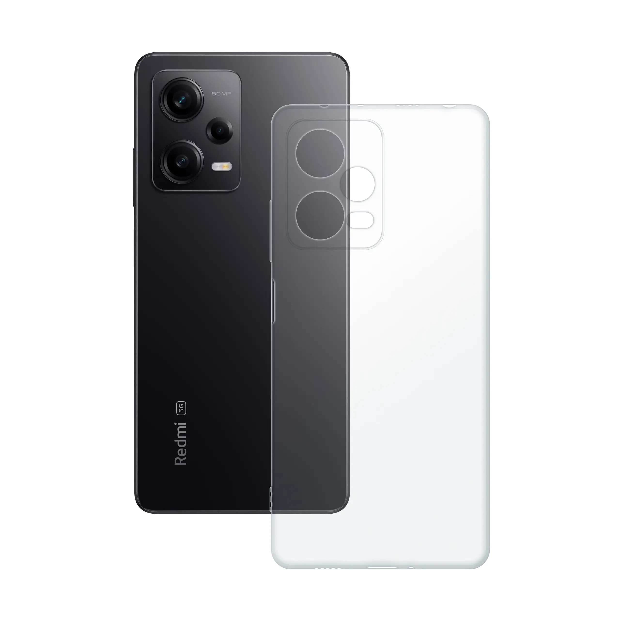 Etui silikonowe przezroczyste Polski Banan obok telefonu Xiaomi Redmi Note 12 Pro
