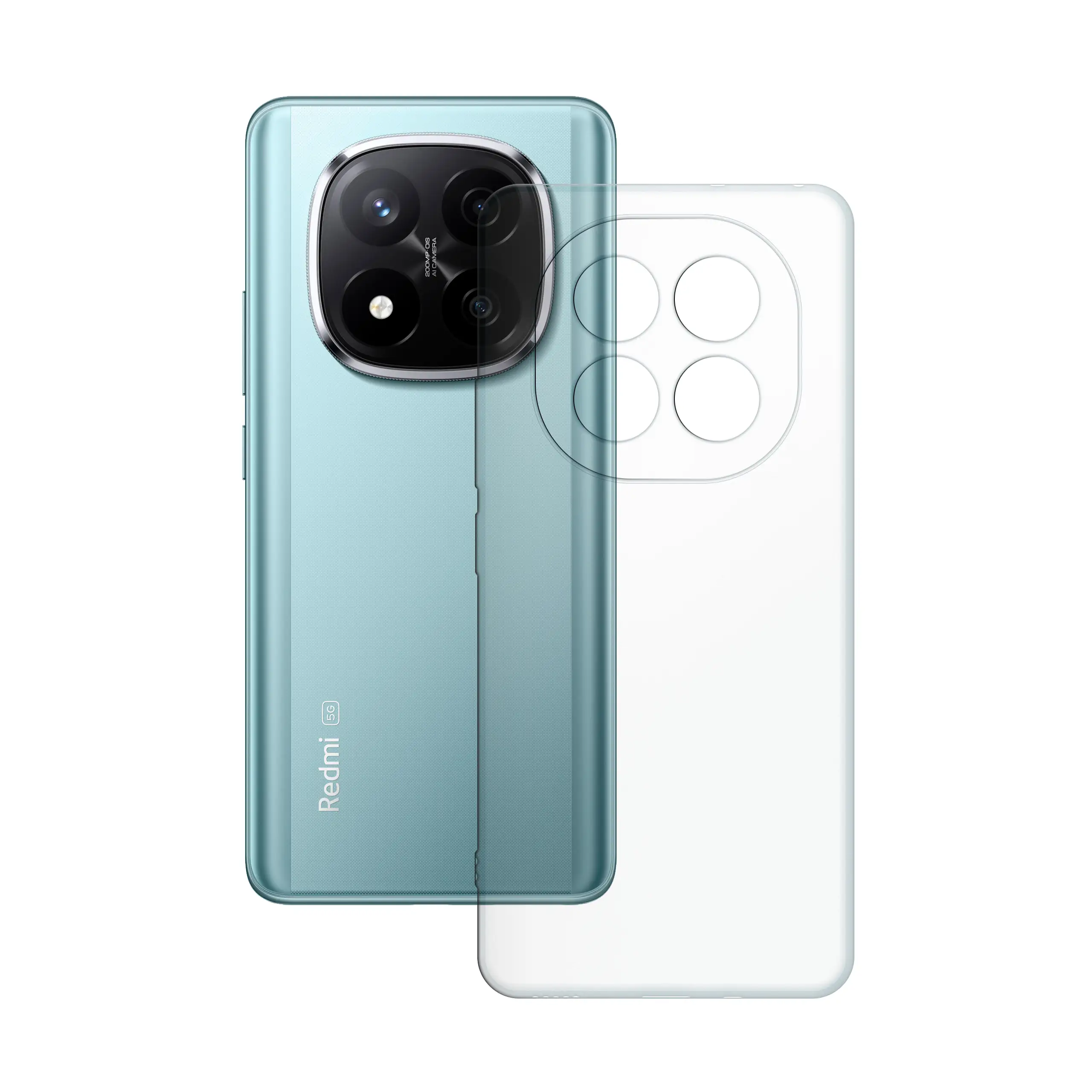 Etui silikonowe przezroczyste Polski Banan obok telefonu Xiaomi Redmi Note 14 Pro Plus 5G