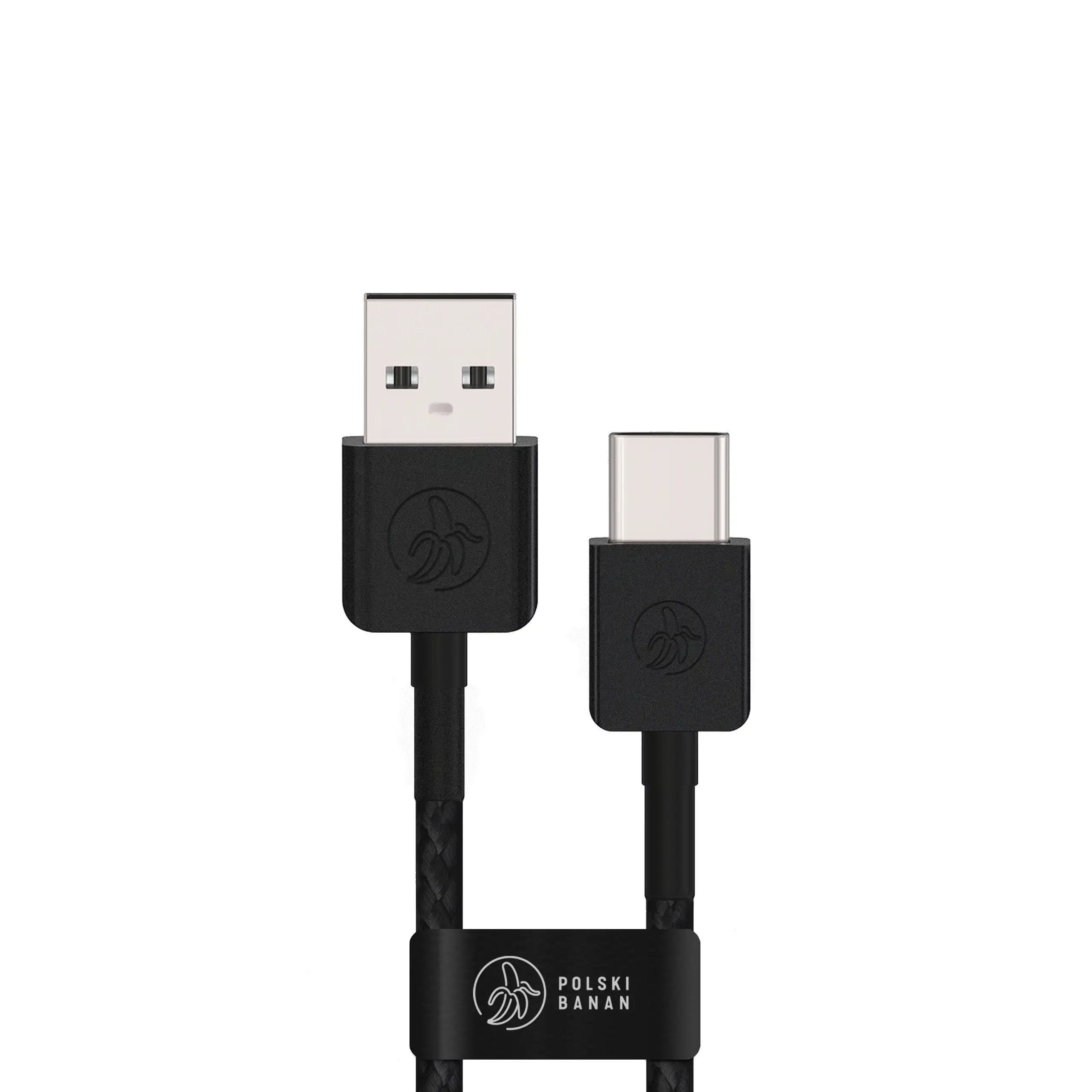 Kabel Polski Banan USB-C spięty rzepem-organizerem ułatwiającym przechowywanie