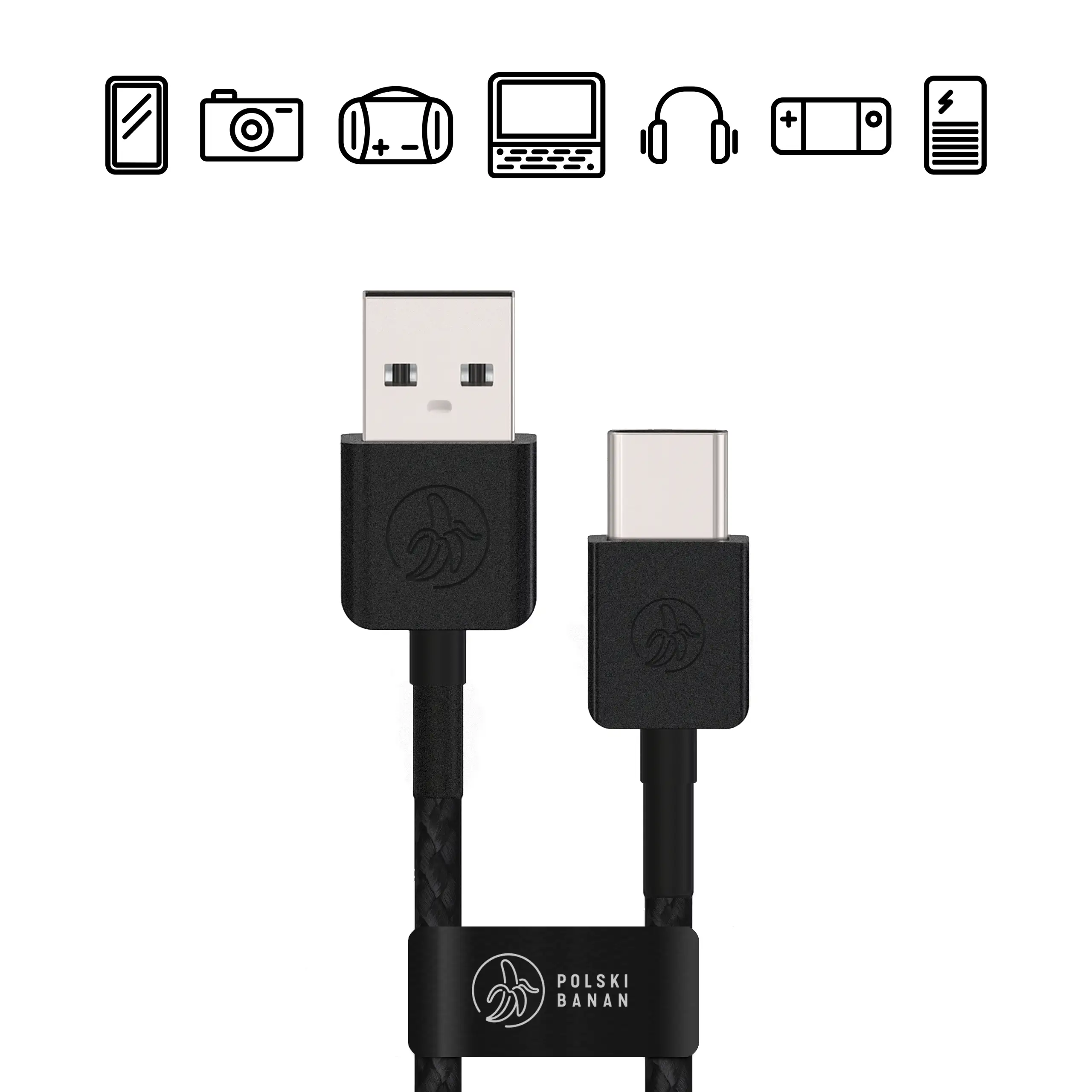 Uniwersalne zastosowanie kabla USB-C Polski Banan z różnymi urządzeniami mobilnymi