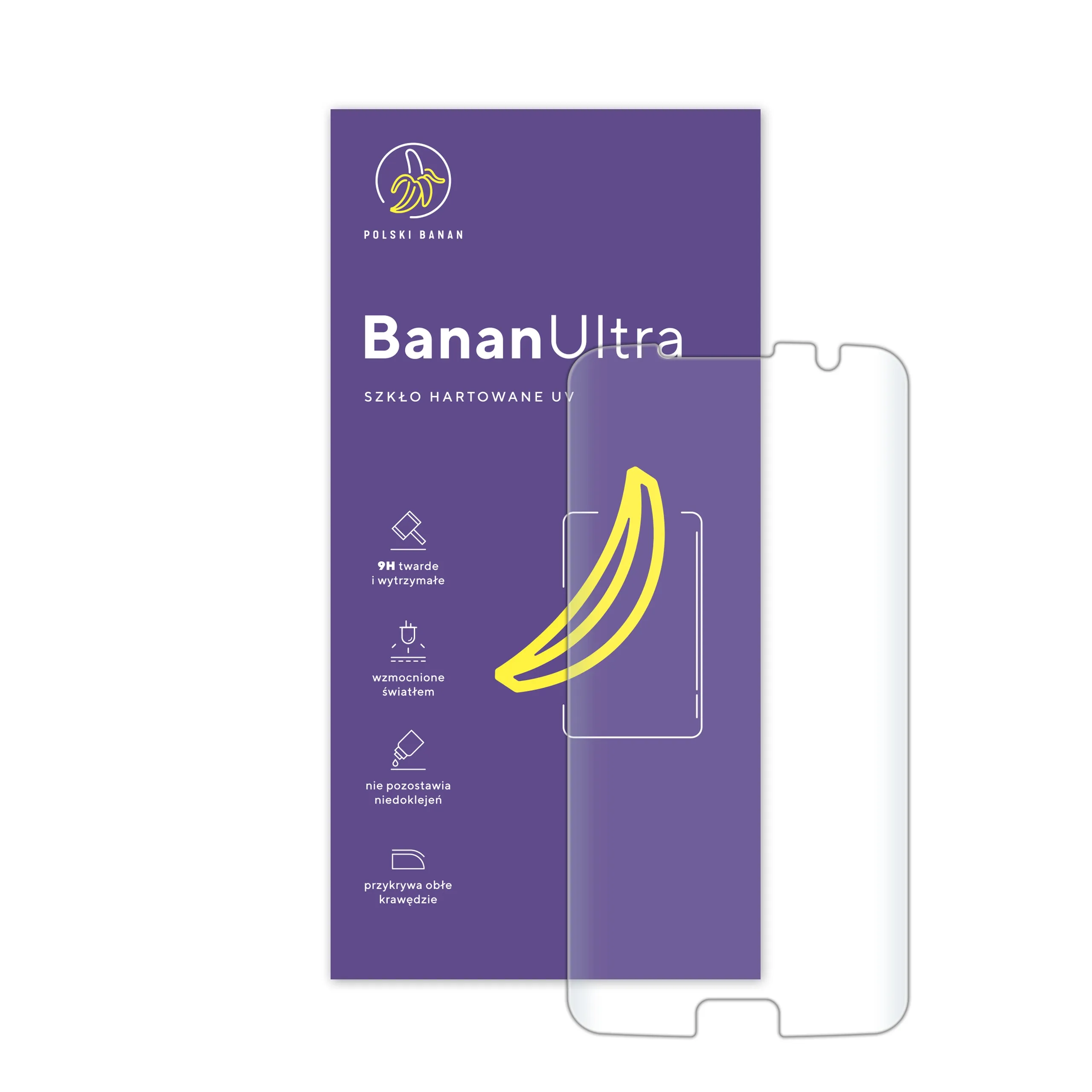 Zawartość zestawu szkła hartowanego UV Polski Banan BananUltra do telefonu Samsung Galaxy S7 edge