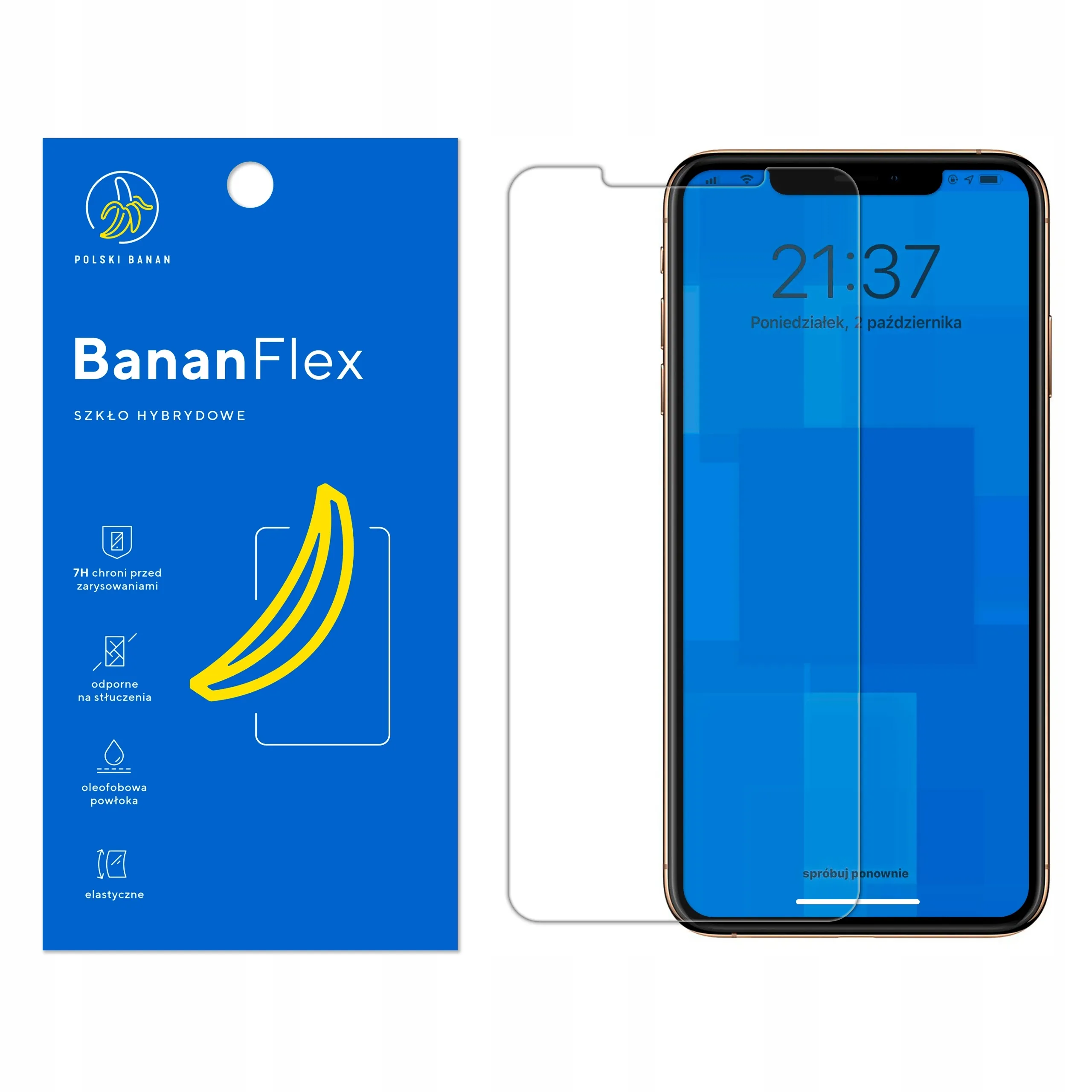 Szkło hybrydowe Polski Banan BananFlex do Apple iPhone Xs Max