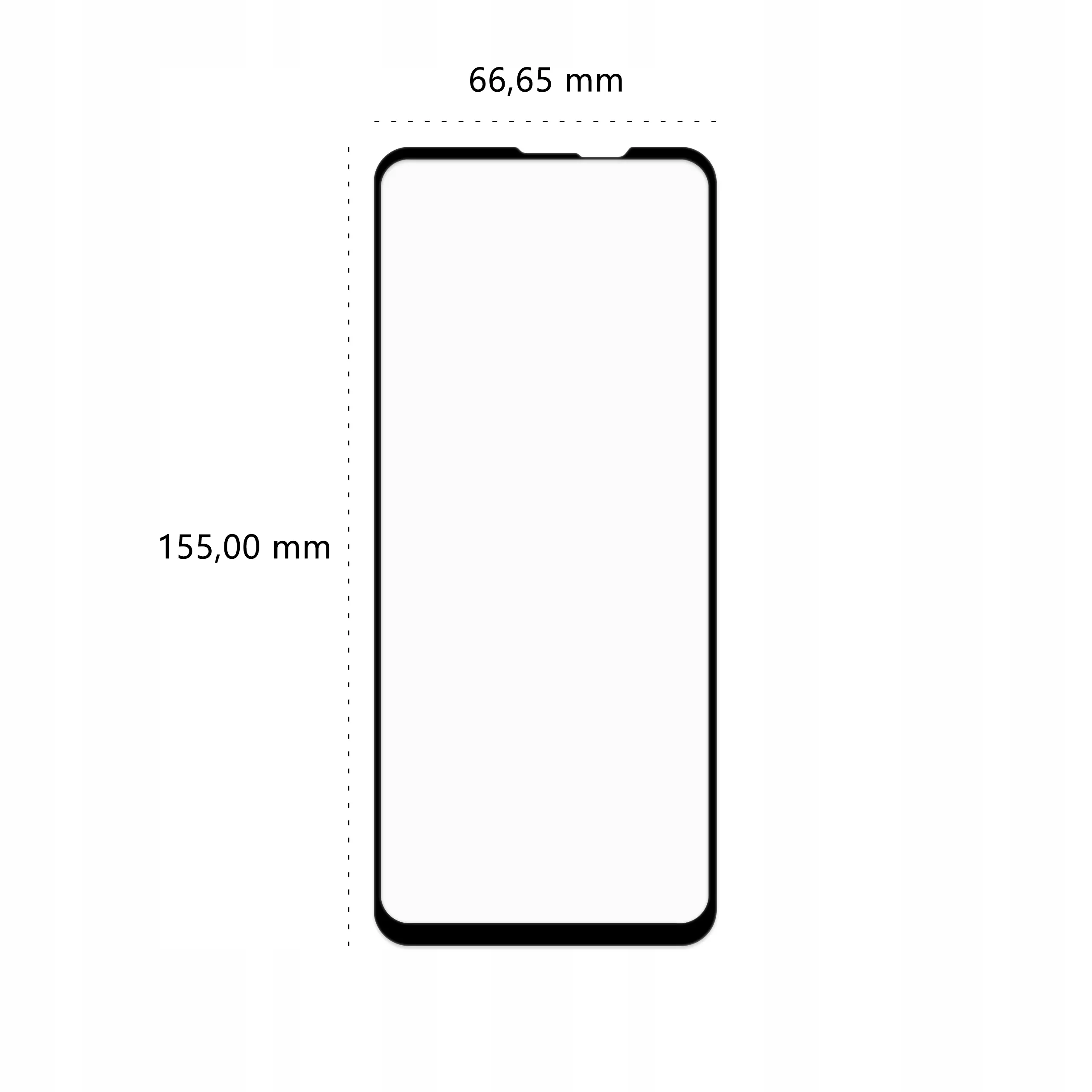 Wymiary szkła hartowanego 3D Polski Banan BananGuard w kolorze czarnym do telefonu Motorola One Vision