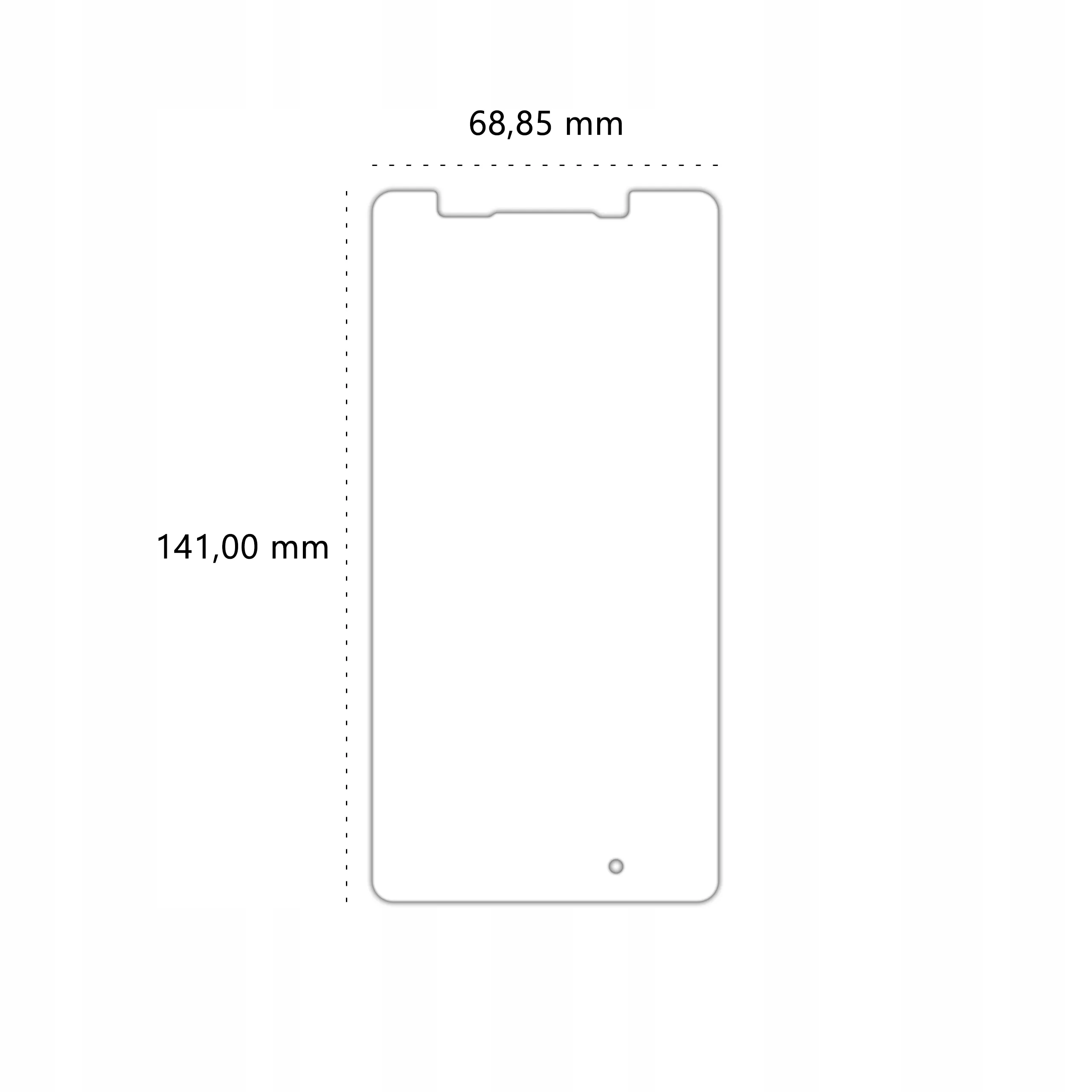 Wymiary szkła hartowanego Polski Banan BananShield do telefonu Microsoft Lumia 950