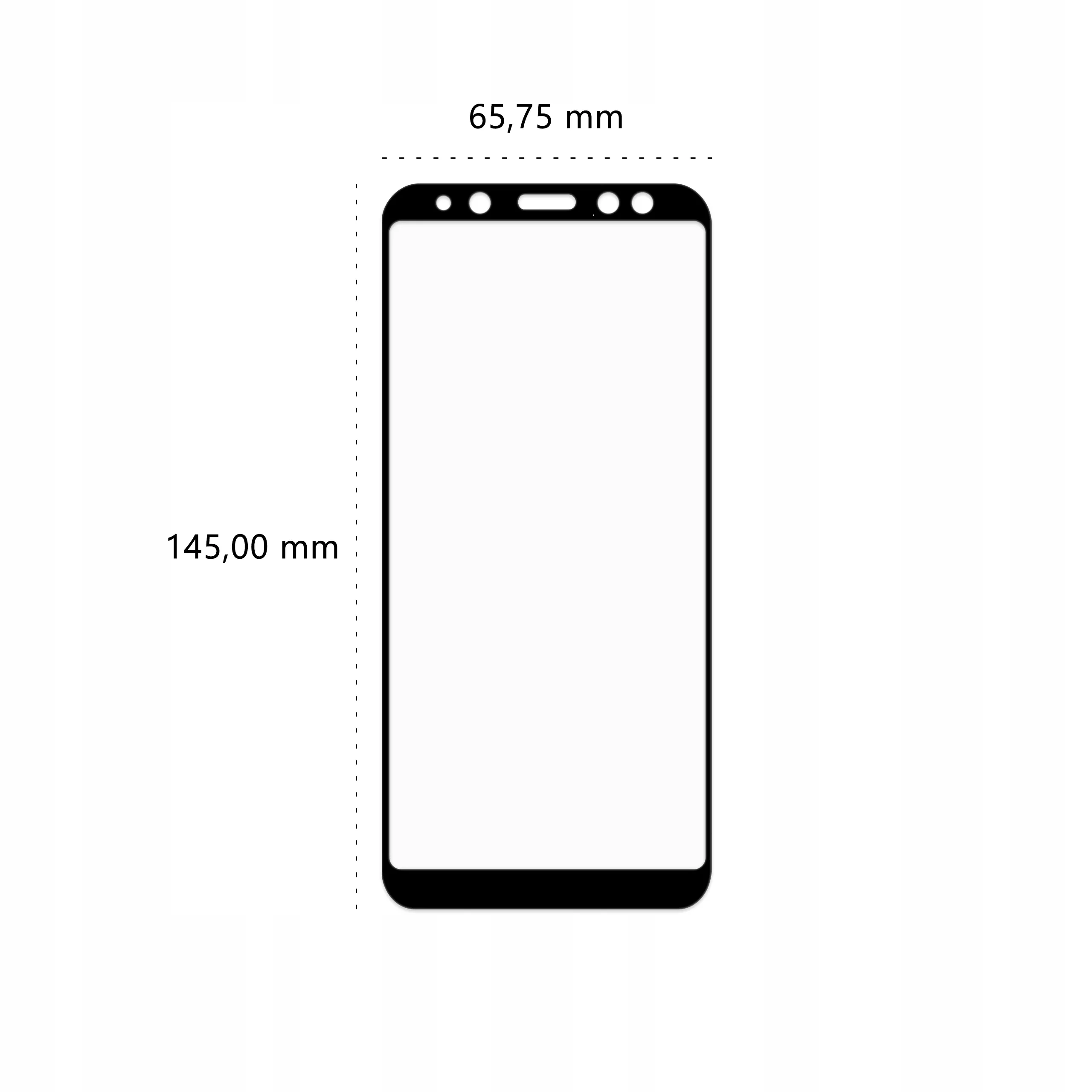 Wymiary szkła hartowanego 3D Polski Banan BananGuard w kolorze czarnym do telefonu Samsung Galaxy A6 2018