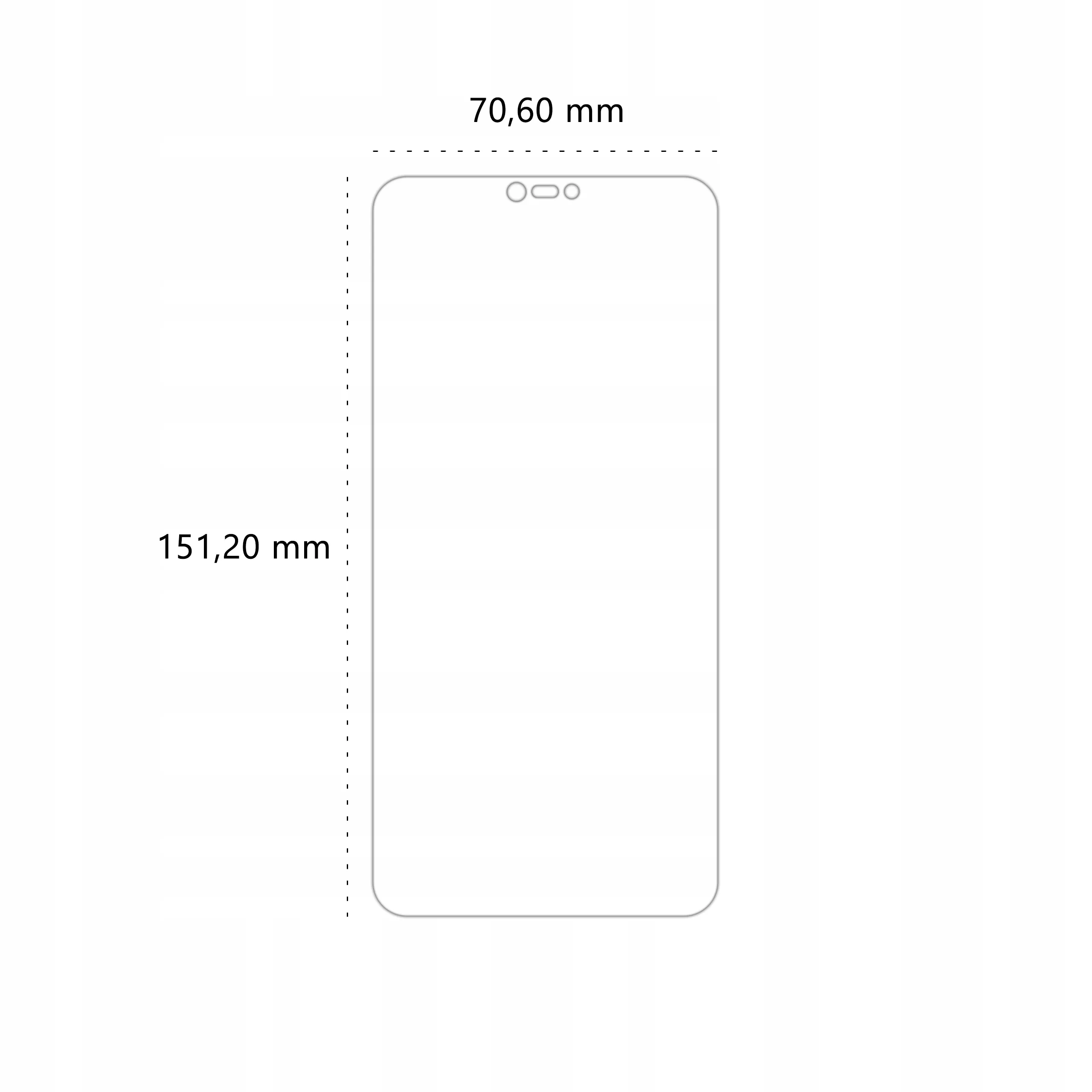 Wymiary folii ochronnej Polski Banan BananEdge do telefonu Xiaomi Mi 8 Lite