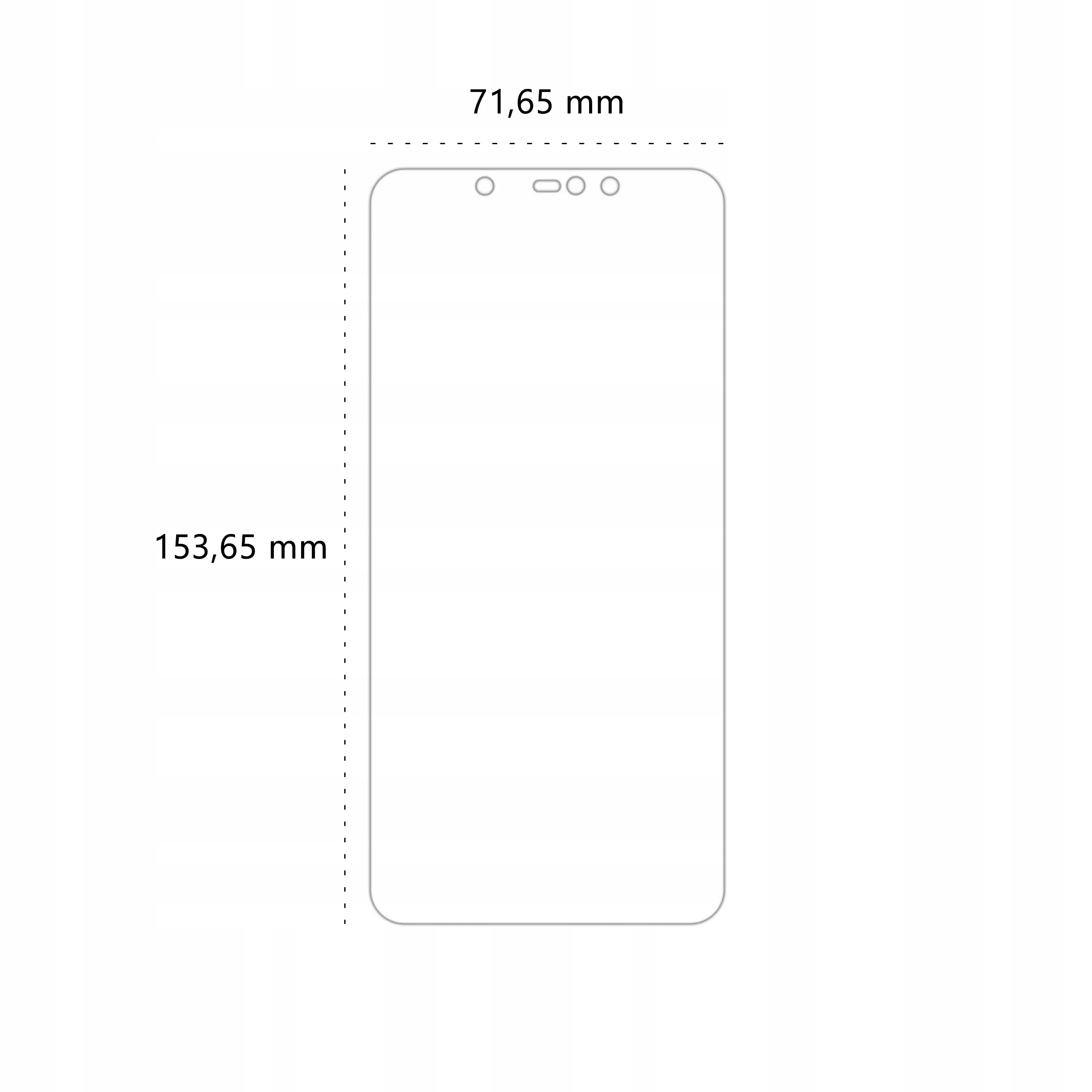 Wymiary folii ochronnej Polski Banan BananEdge do telefonu Xiaomi Redmi Note 6 Pro
