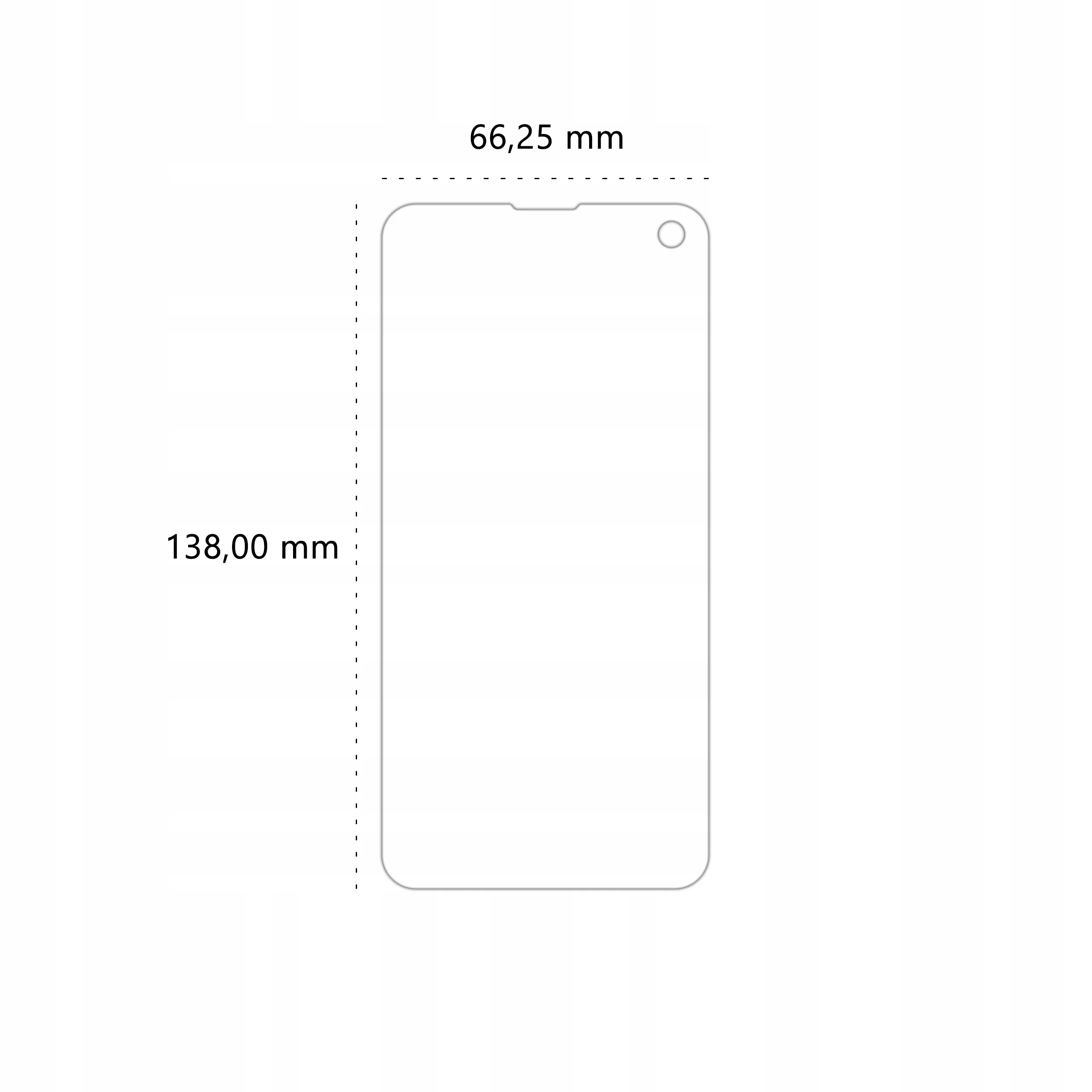 Wymiary folii ochronnej Polski Banan BananEdge do telefonu Samsung Galaxy S10e