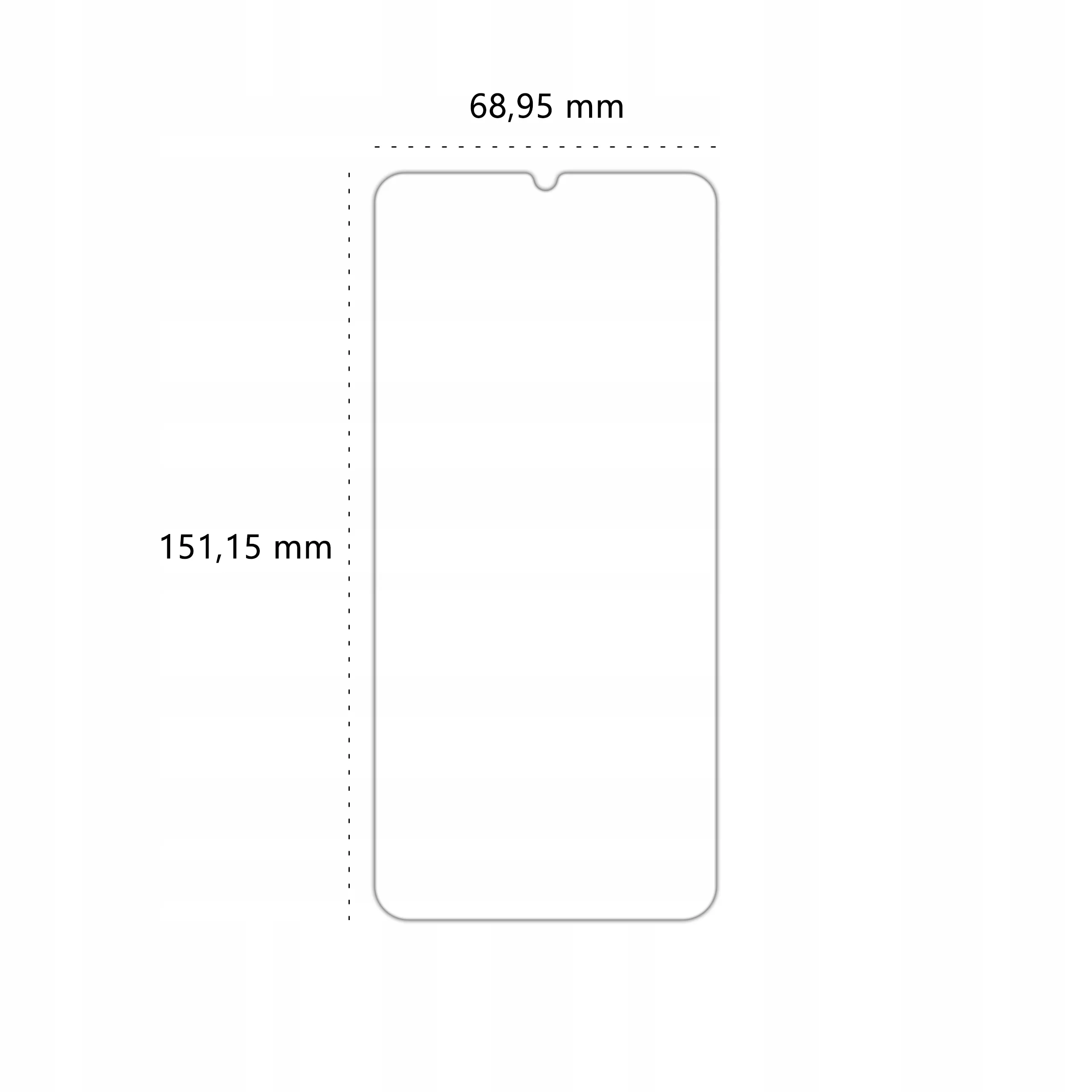Wymiary szkła hybrydowego Polski Banan BananFlex do telefonu Xiaomi Mi 9