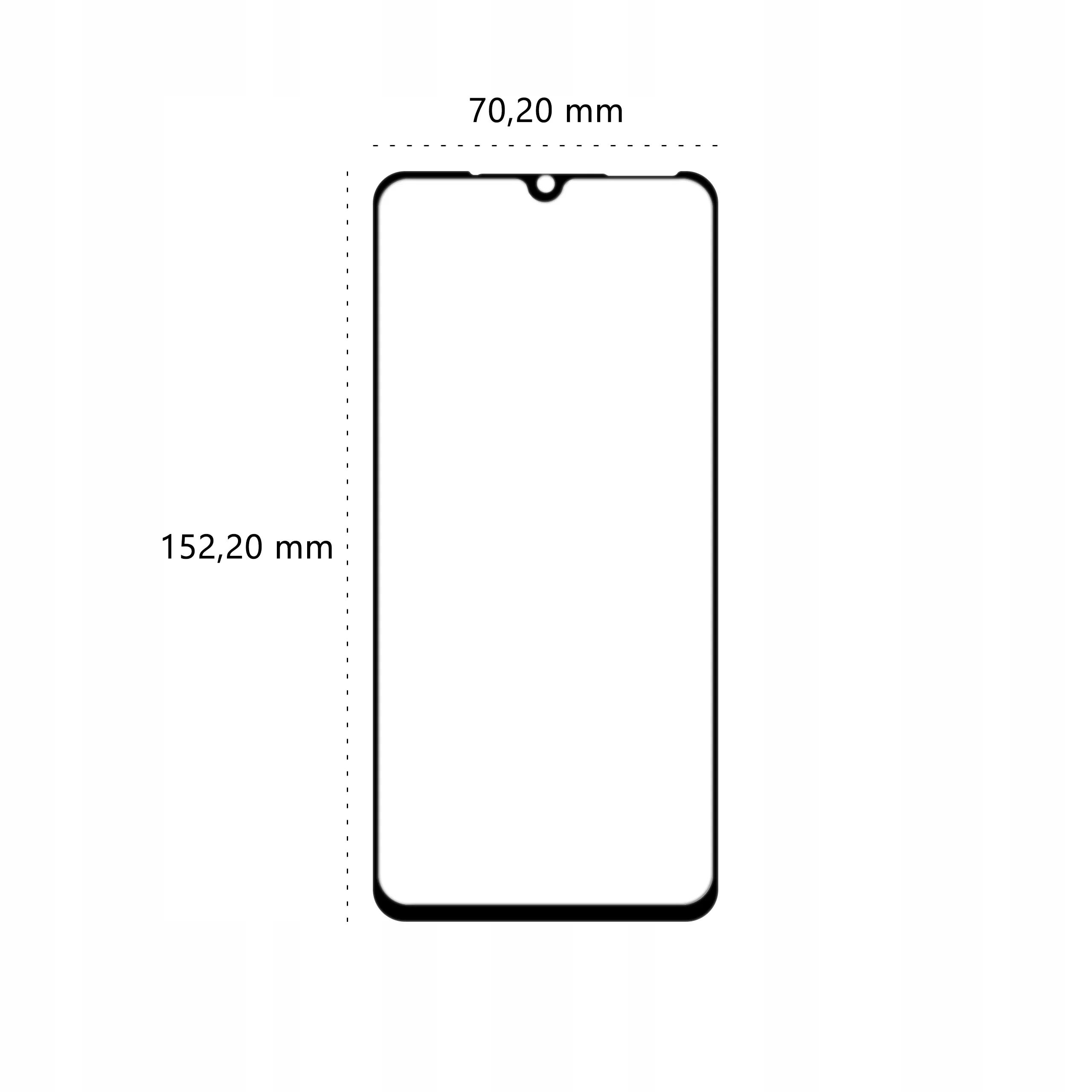 Wymiary szkła hartowanego 3D Polski Banan BananGuard w kolorze czarnym do telefonu Xiaomi Mi 9