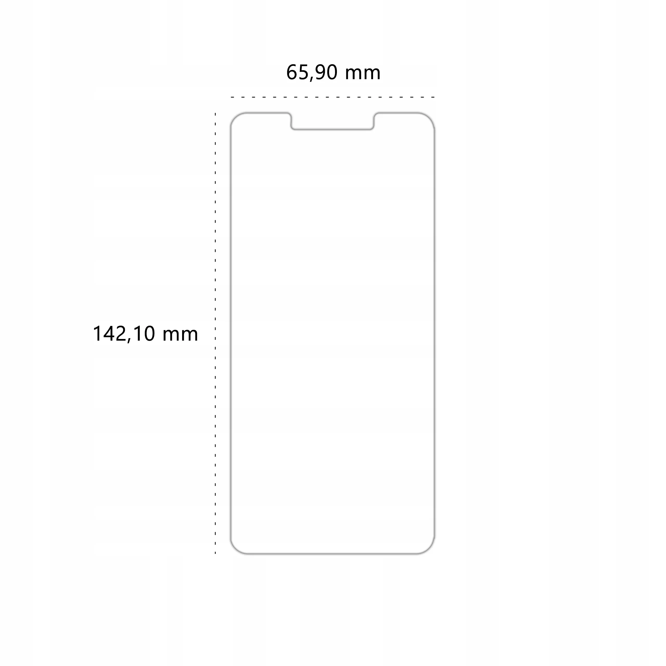 Wymiary szkła hybrydowego Polski Banan BananFlex do telefonu Xiaomi Redmi 6 / 6A