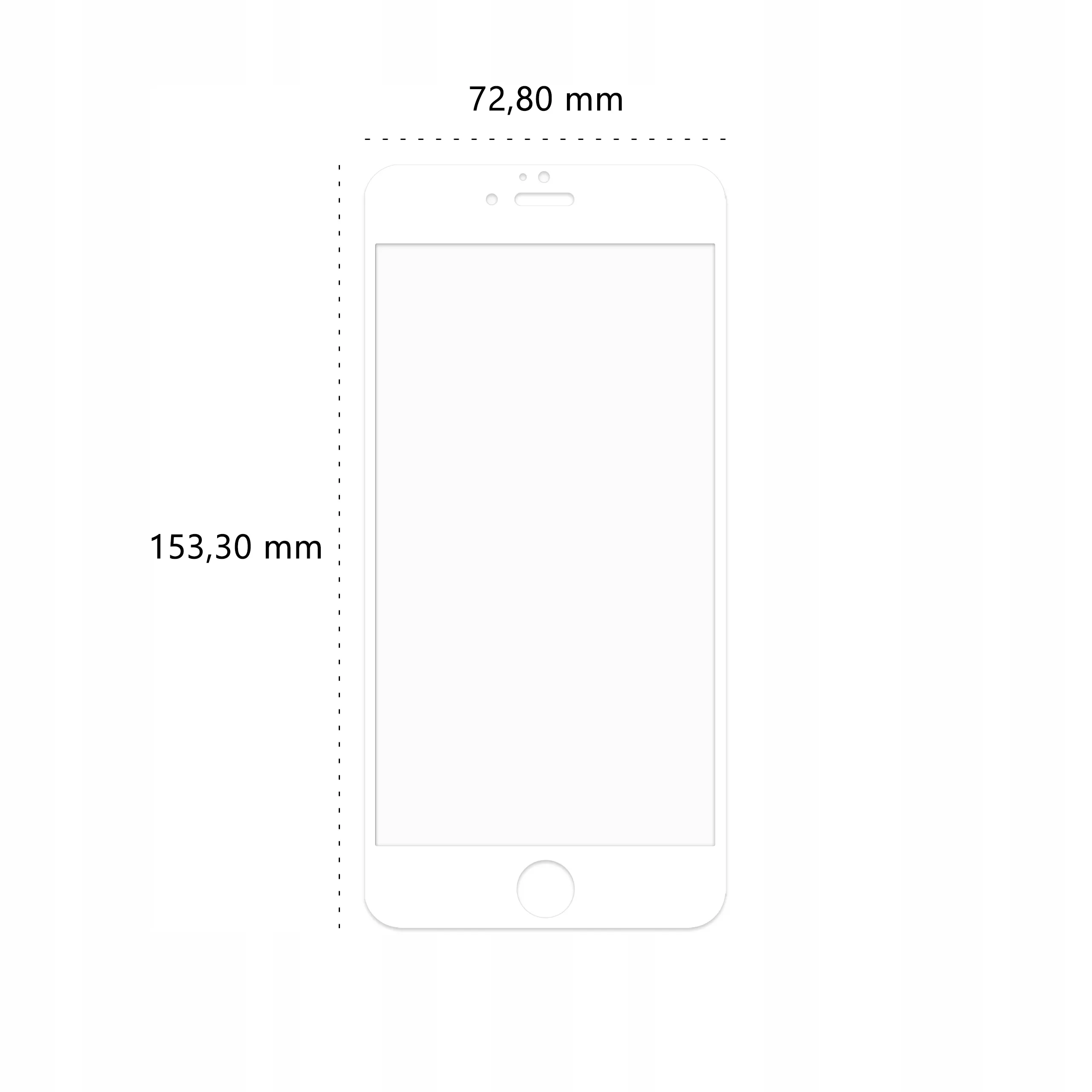 Wymiary szkła hartowanego 3D Polski Banan BananGuard w kolorze białym do telefonu Apple iPhone 6 PLUS / 6s PLUS