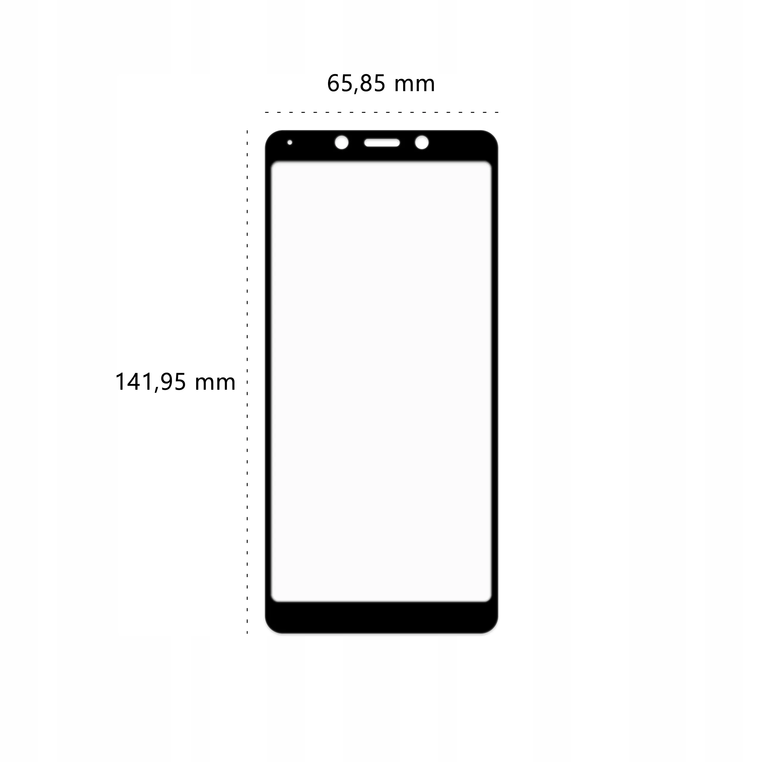 Wymiary szkła hartowanego 3D Polski Banan BananGuard w kolorze czarnym do telefonu Xiaomi Redmi 6 / 6A