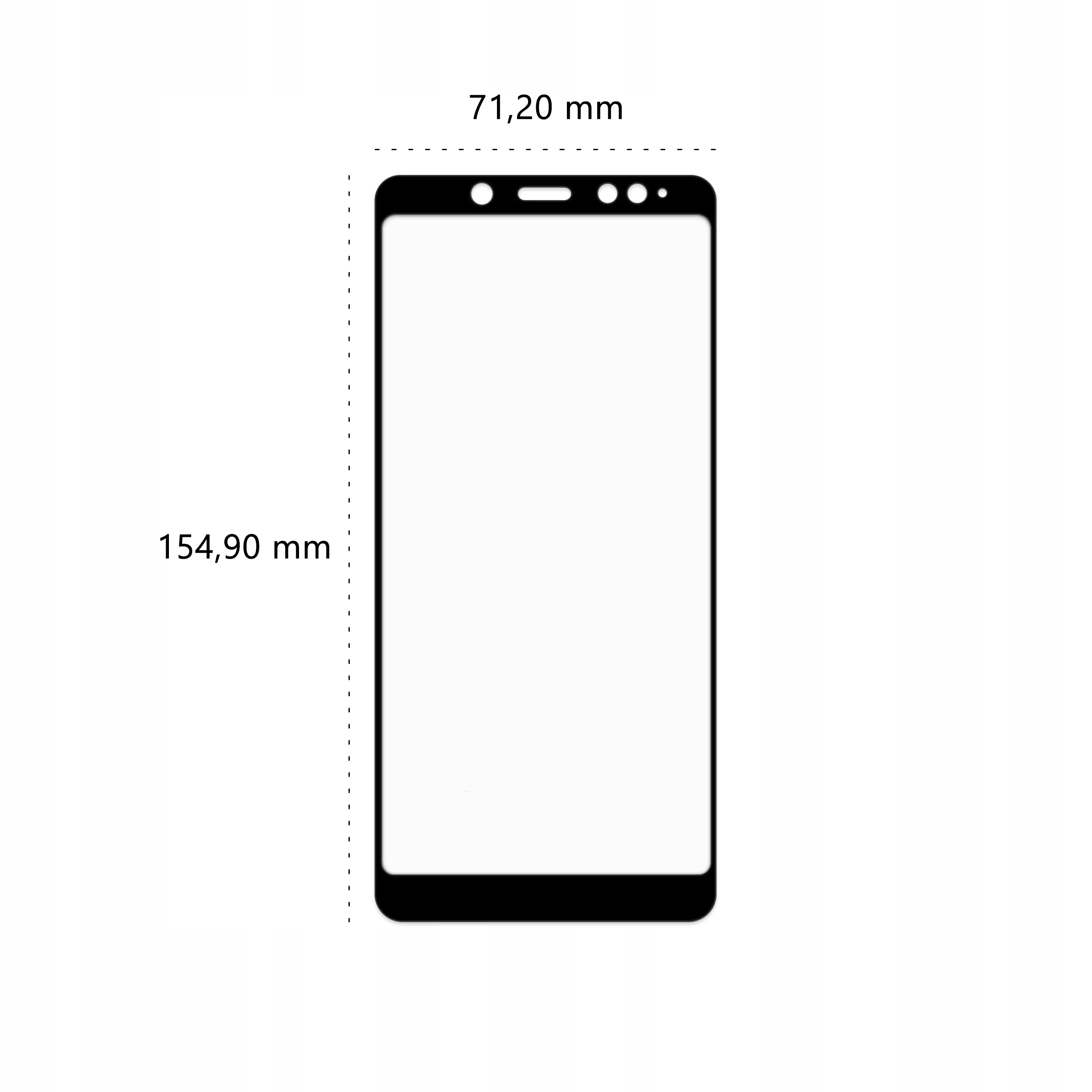 Wymiary szkła hartowanego 3D Polski Banan BananGuard w kolorze czarnym do telefonu Xiaomi Redmi Note 5