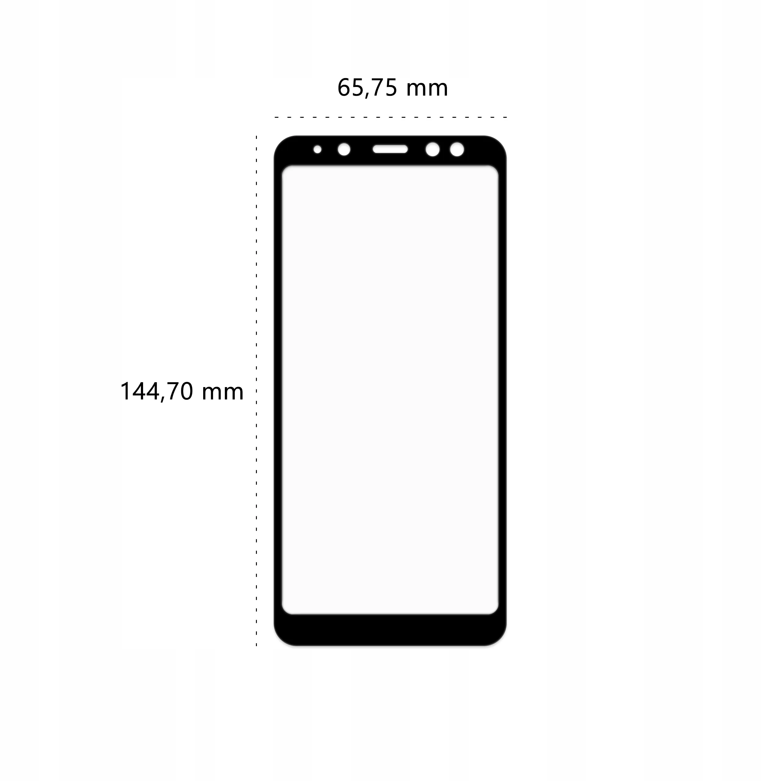 Wymiary szkła hartowanego 3D Polski Banan BananGuard w kolorze czarnym do telefonu Samsung Galaxy A8 2018