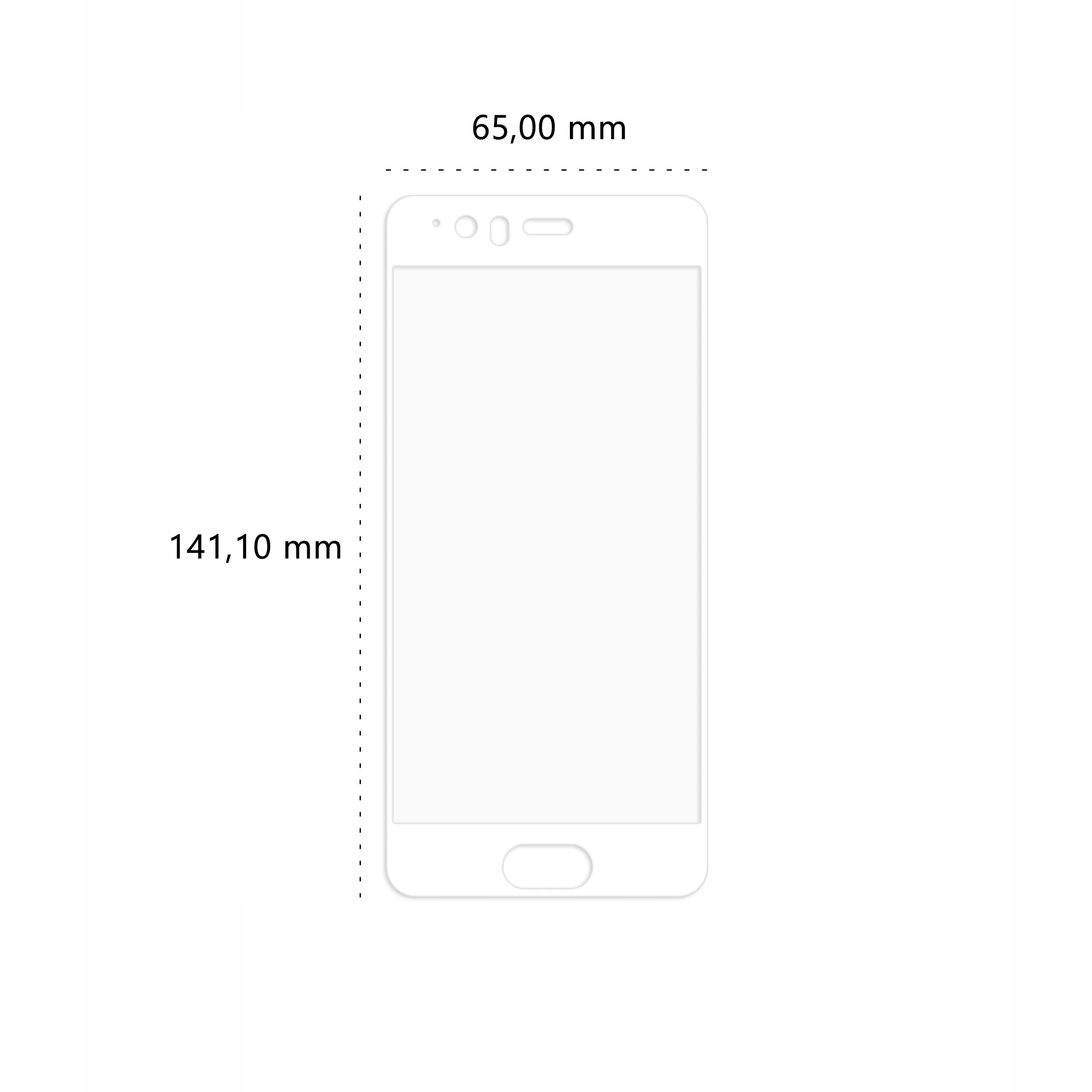 Wymiary szkła hartowanego 3D Polski Banan BananGuard w kolorze białym do telefonu Huawei P10