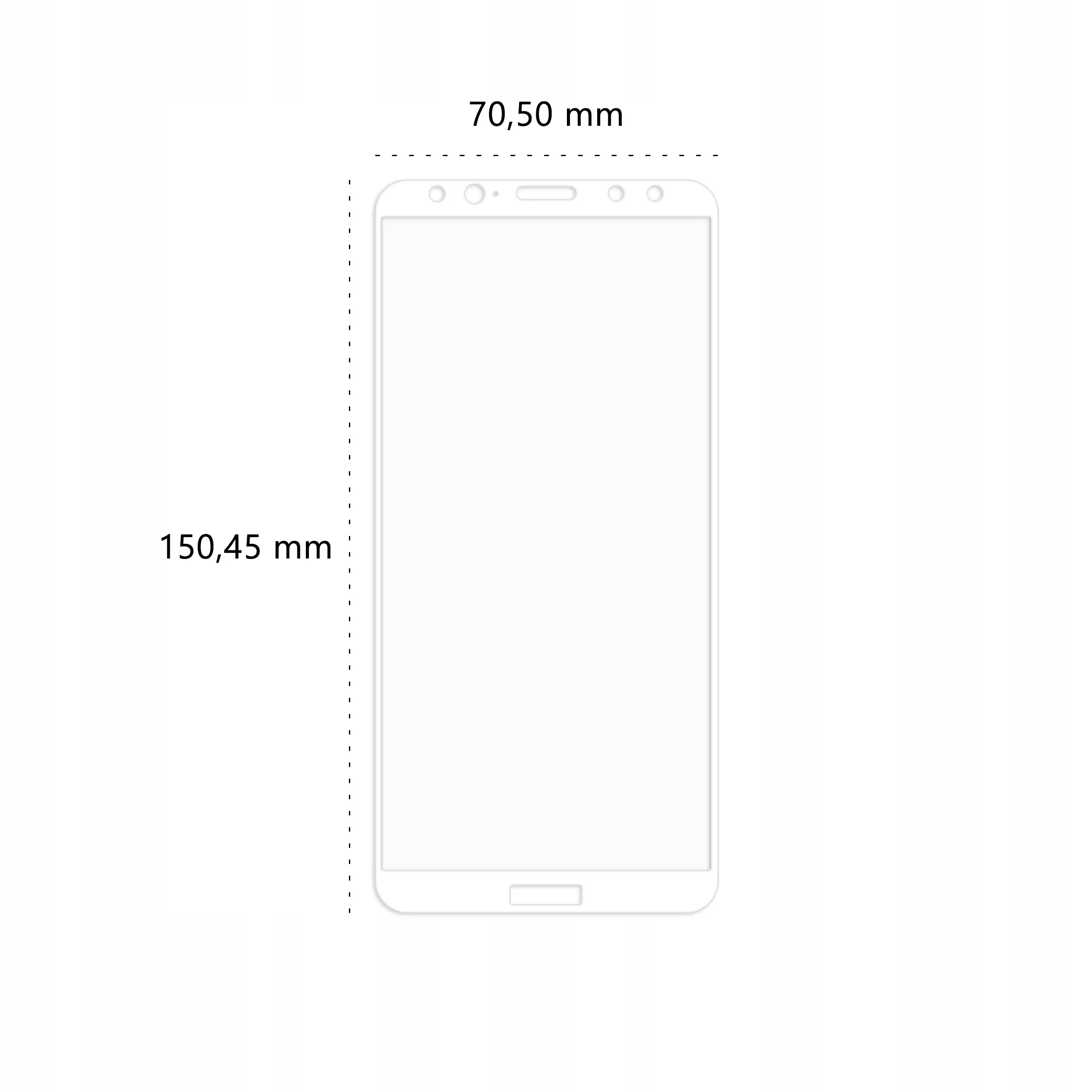 Wymiary szkła hartowanego 3D Polski Banan BananGuard w kolorze białym do telefonu Huawei Mate 10 Lite