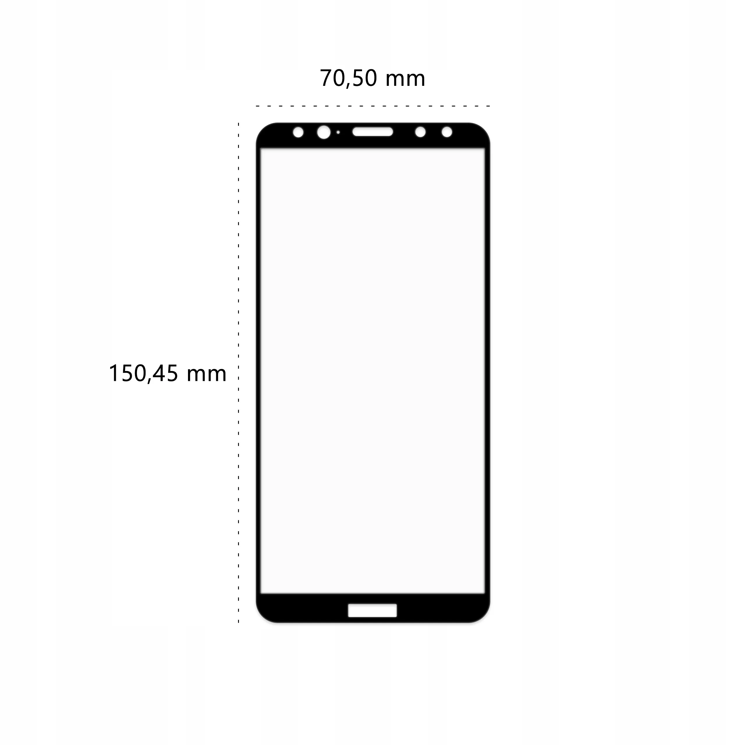 Wymiary szkła hartowanego 3D Polski Banan BananGuard w kolorze czarnym do telefonu Huawei Mate 10 Lite