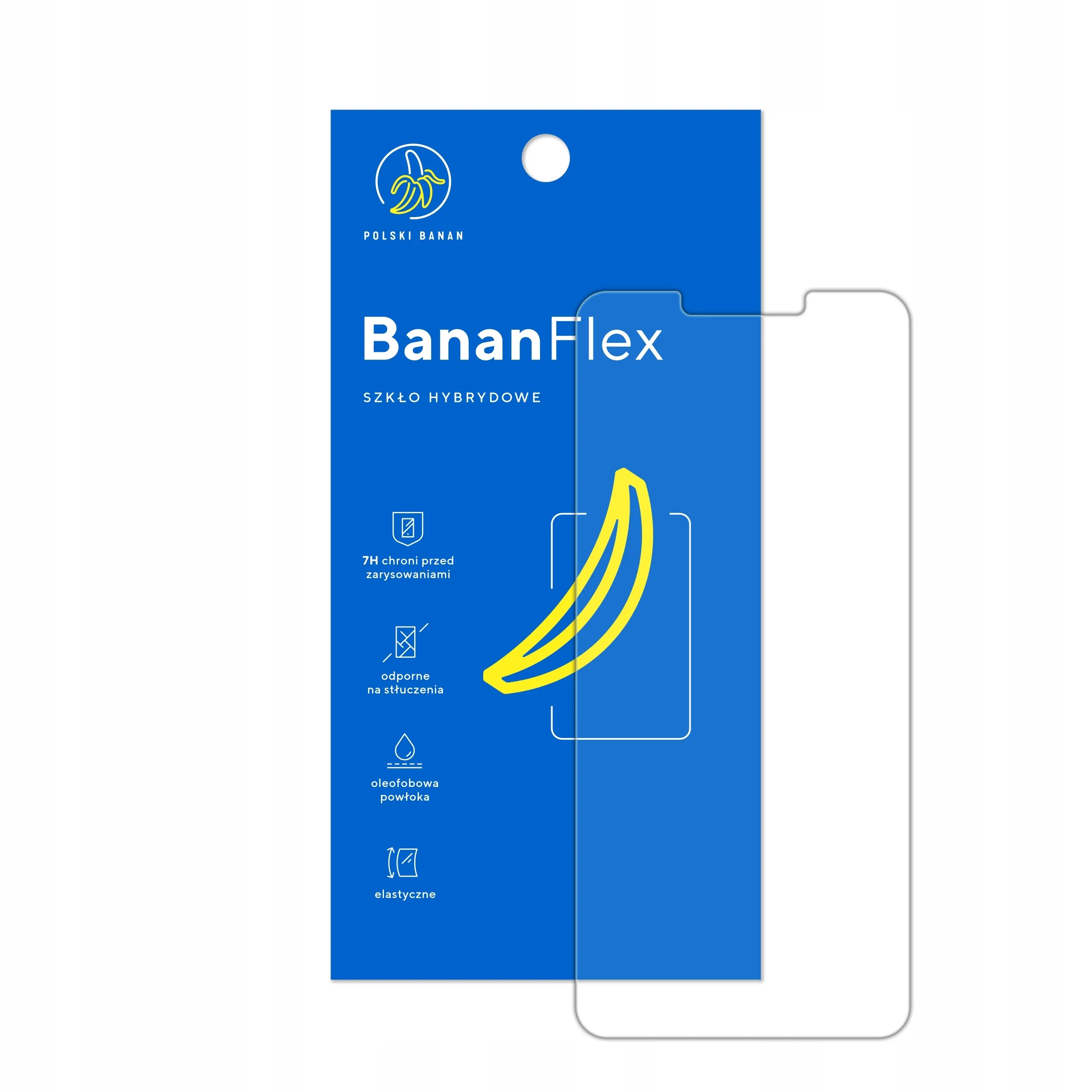 Zawartość zestawu szkła hybrydowego Polski Banan BananFlex do telefonu Huawei Mate 20 Lite