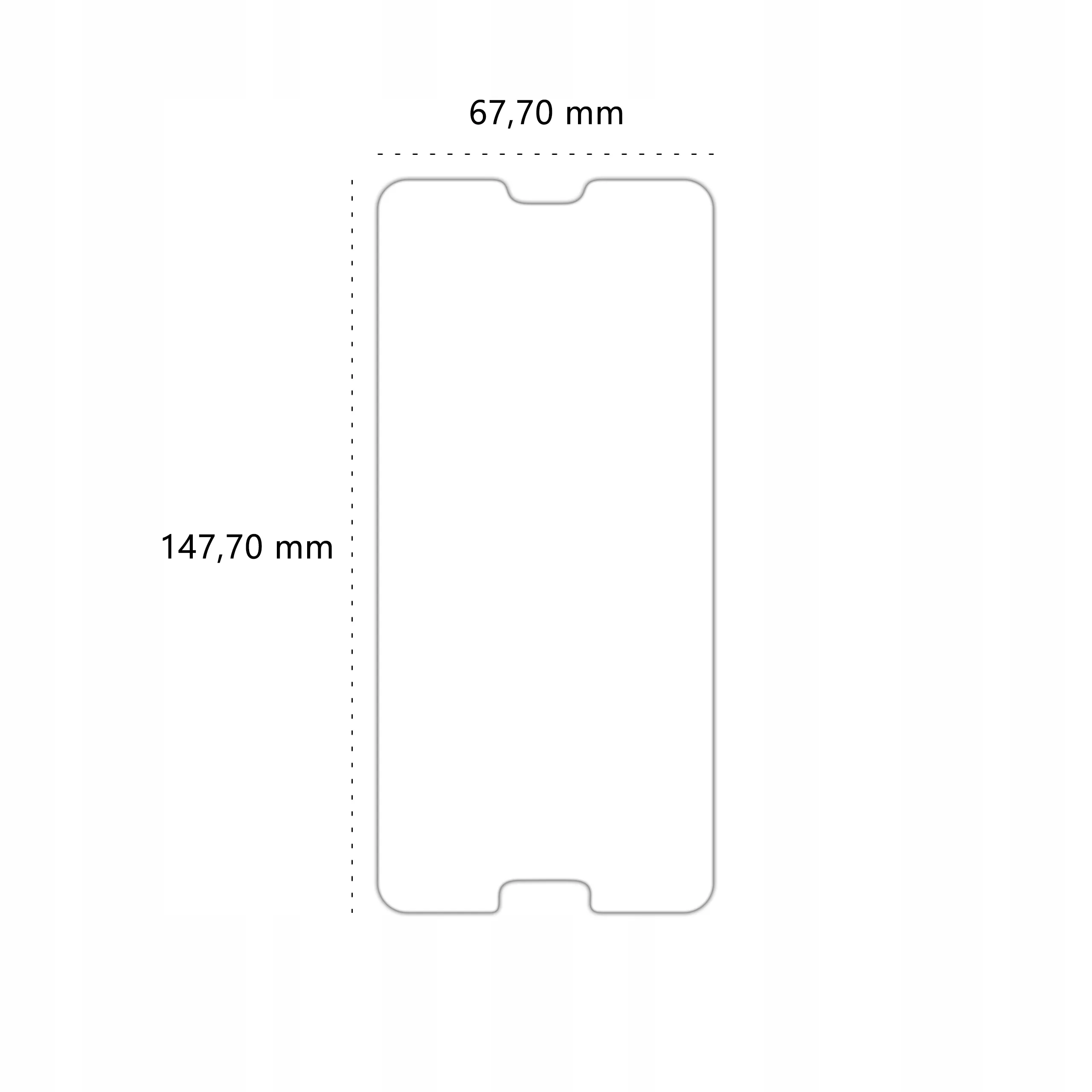 Wymiary szkła hybrydowego Polski Banan BananFlex do telefonu Huawei P20 Pro