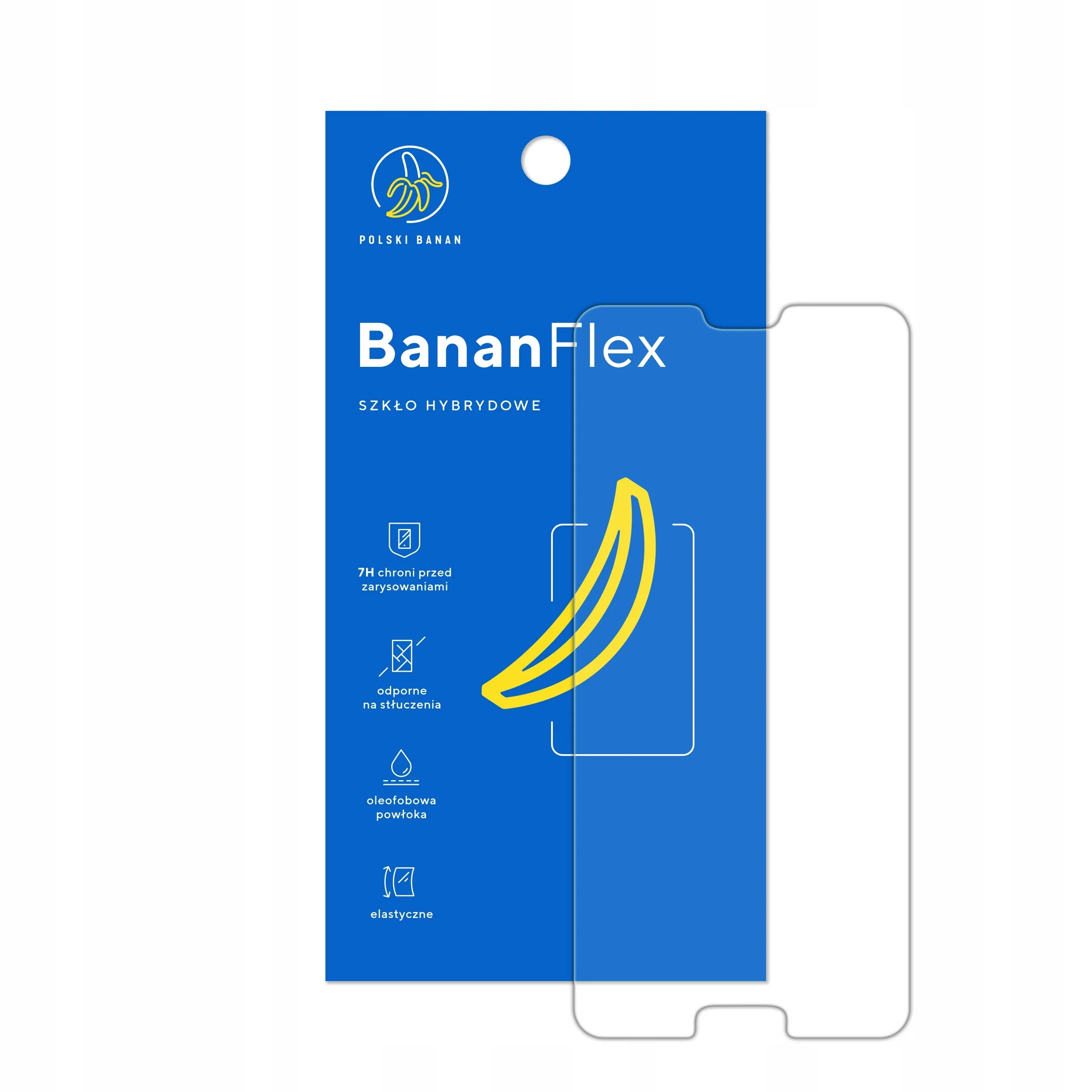Zawartość zestawu szkła hybrydowego Polski Banan BananFlex do telefonu Huawei P20 Pro