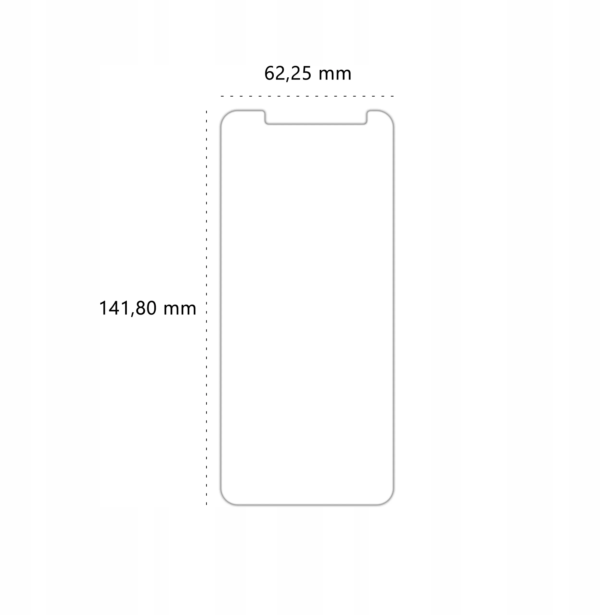 Wymiary szkła hybrydowego Polski Banan BananFlex do telefonu Samsung Galaxy A8 2018