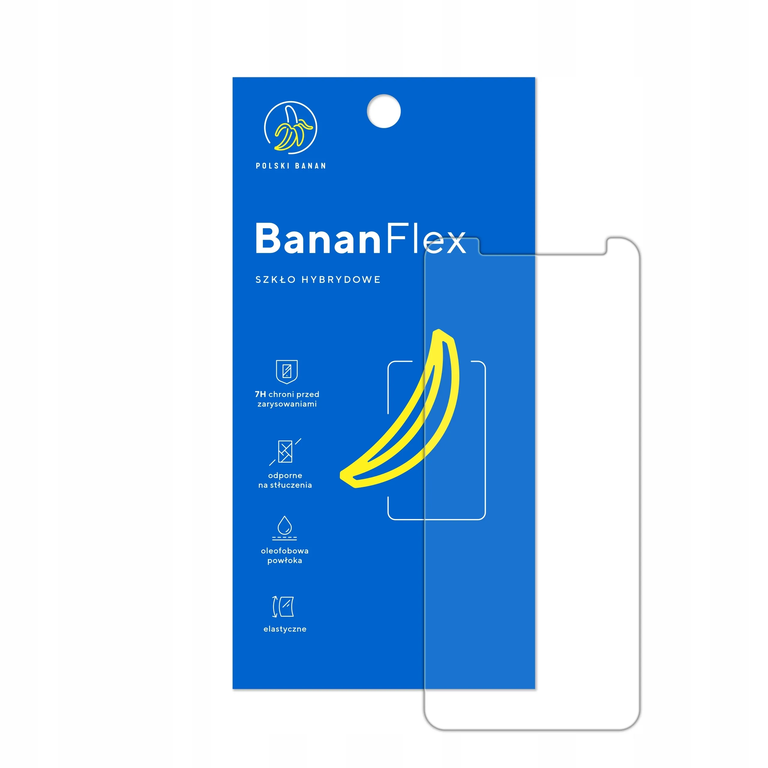 Zawartość zestawu szkła hybrydowego Polski Banan BananFlex do telefonu Samsung Galaxy A8 2018