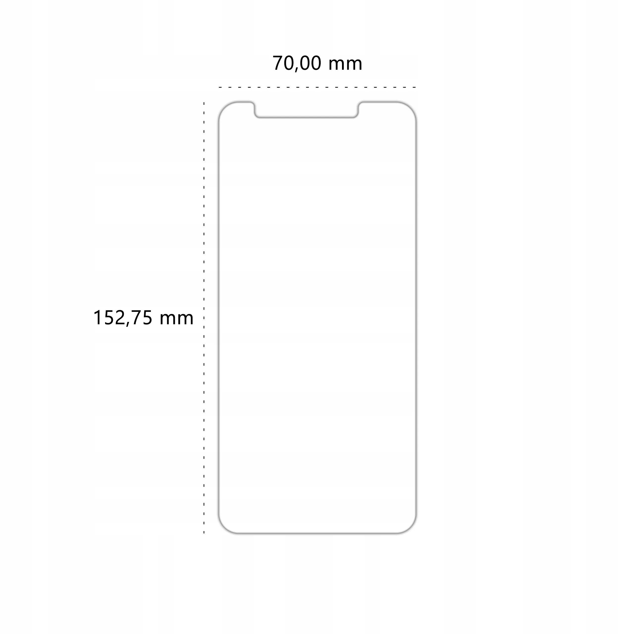Wymiary szkła hybrydowego Polski Banan BananFlex do telefonu Xiaomi Mi 6X / Mi A2