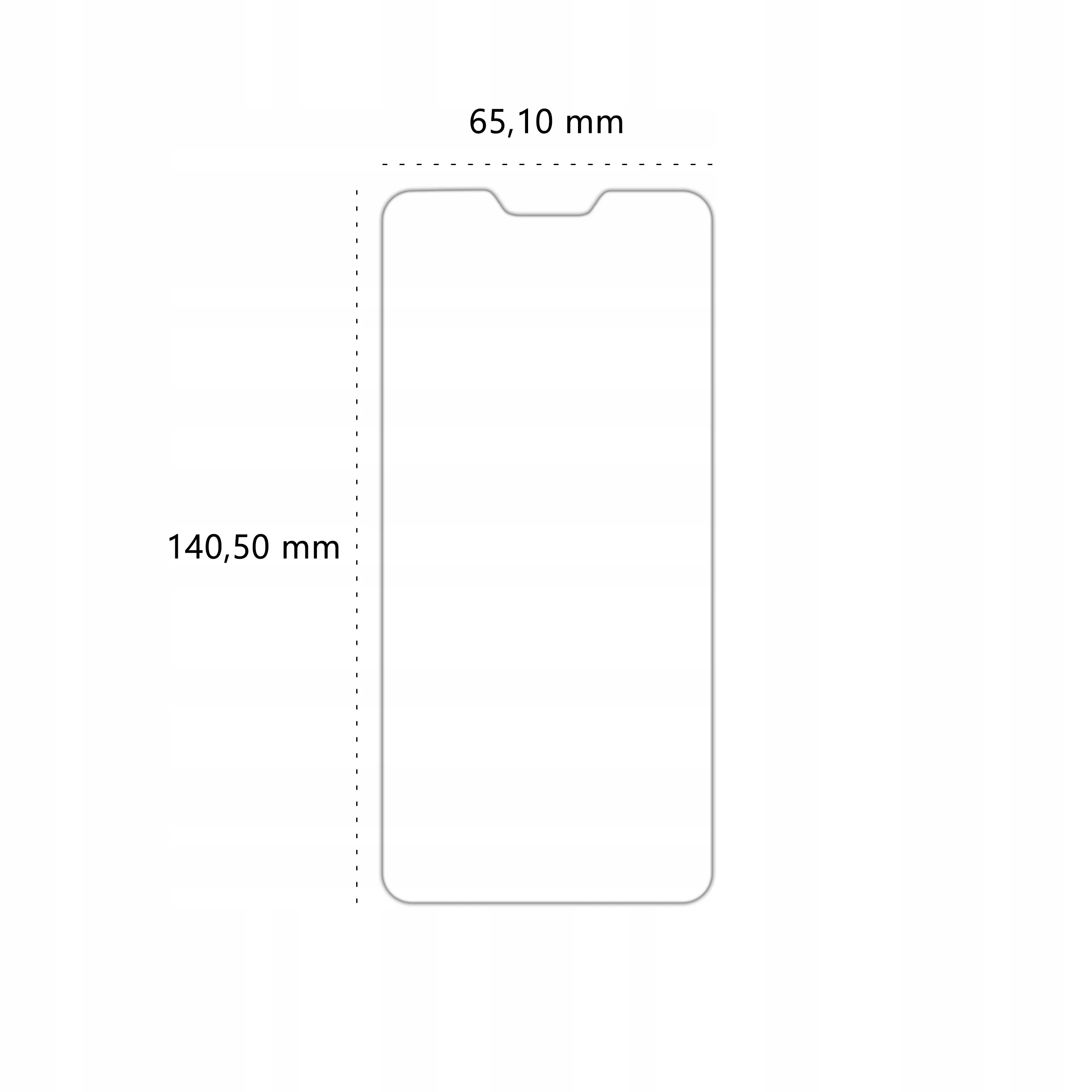 Wymiary szkła hybrydowego Polski Banan BananFlex do telefonu Xiaomi Mi A2 Lite / Redmi 6 Pro